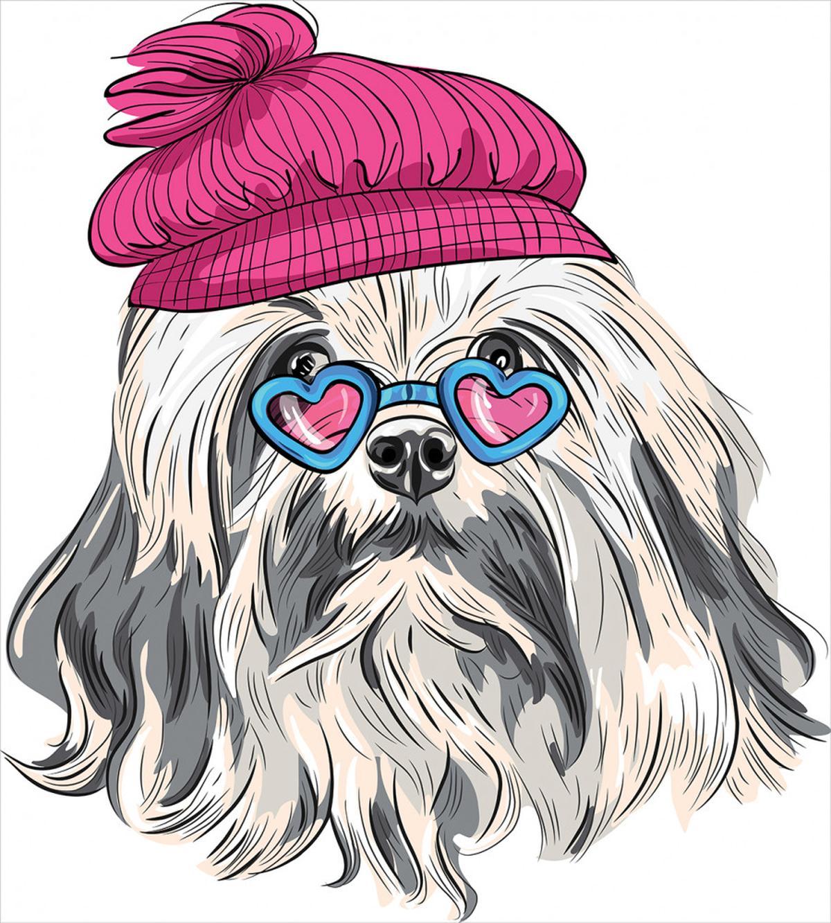 Lowchen Dog Glasses Hat — Pattern