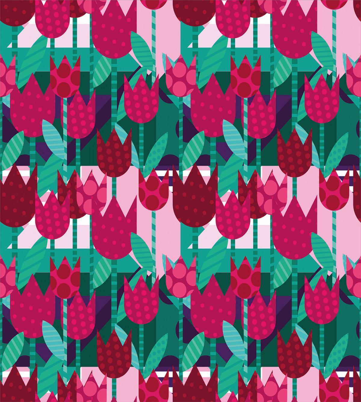 Abstract Tulips Flowers — Pattern