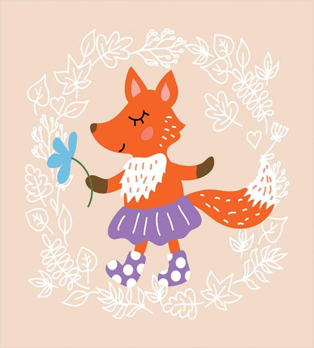 Fox with Clothing Flowers — Pattern