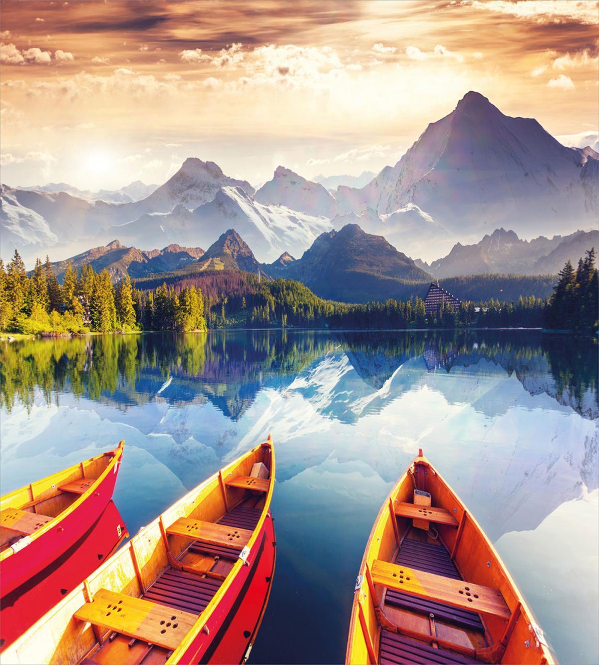 Mountains Shore Boats — Pattern