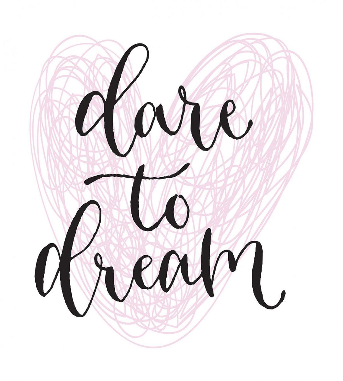 Dare to Dream Words Hearts — Pattern