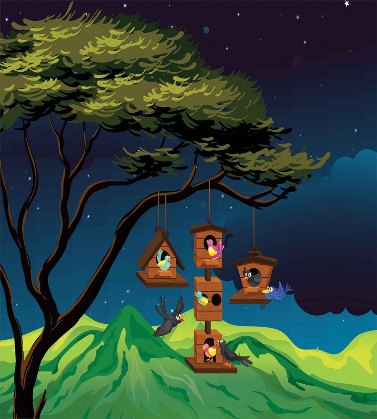 Fly Animals Nest Cartoon — Pattern