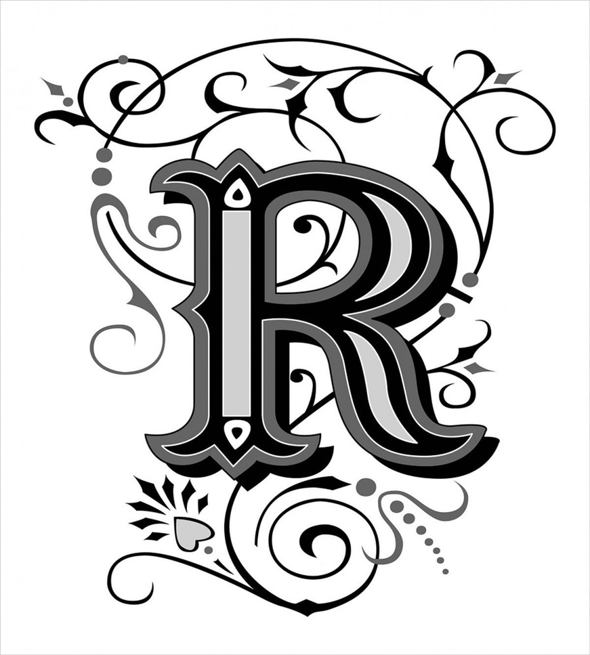 Antique R Typography — Pattern