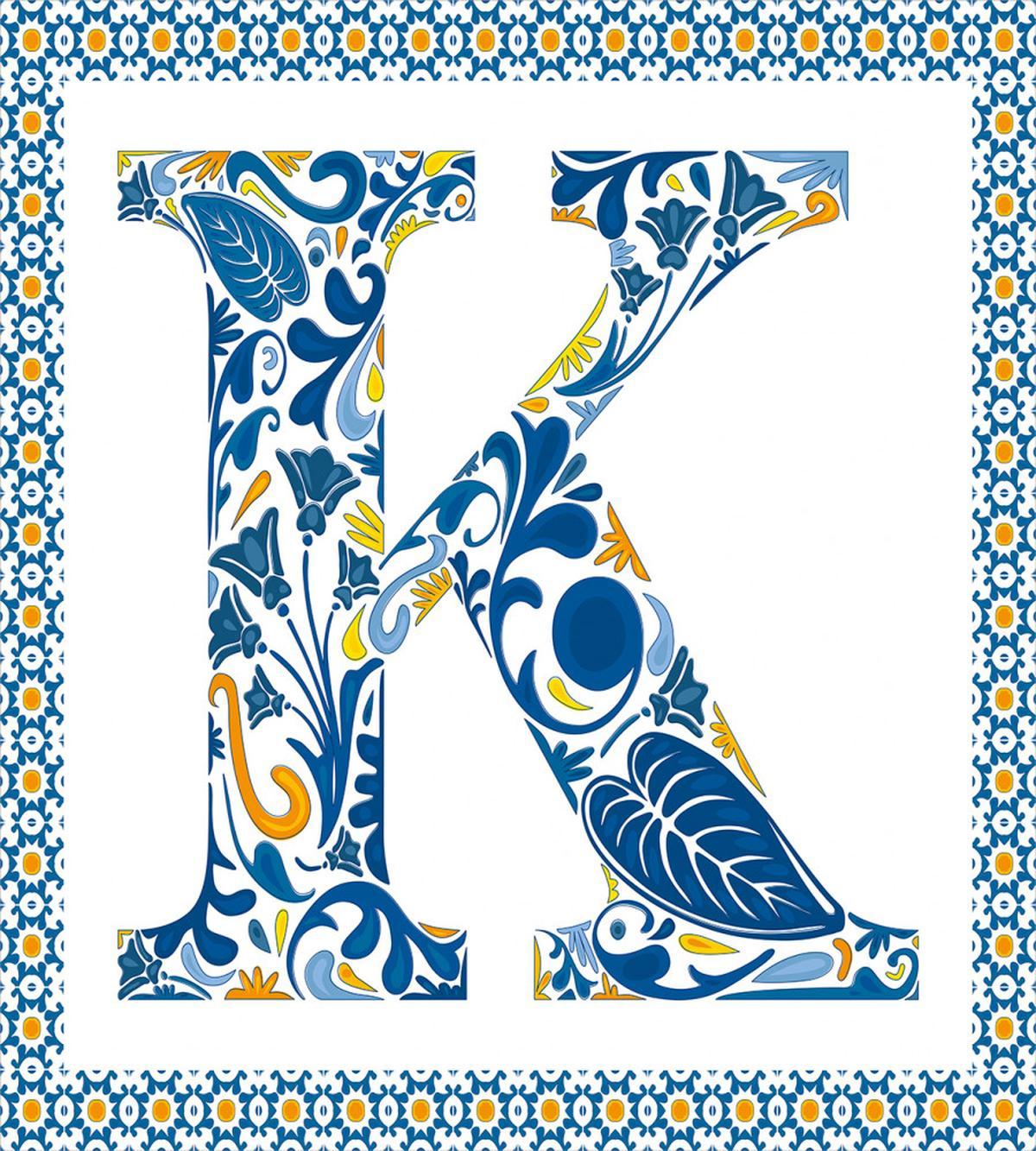 Leaves Blooms Initial — Pattern