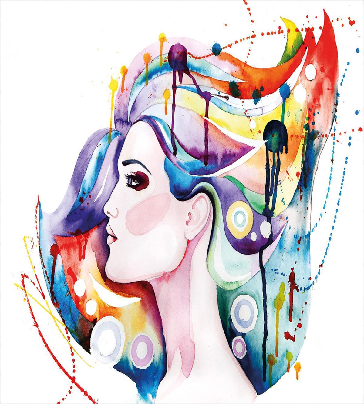 Grunge Young Woman — Pattern