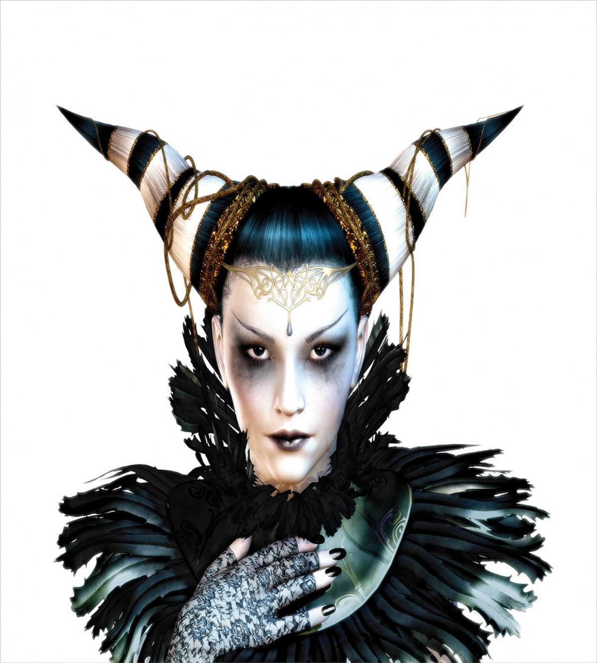 Gothic Lady Hair Horns — Pattern