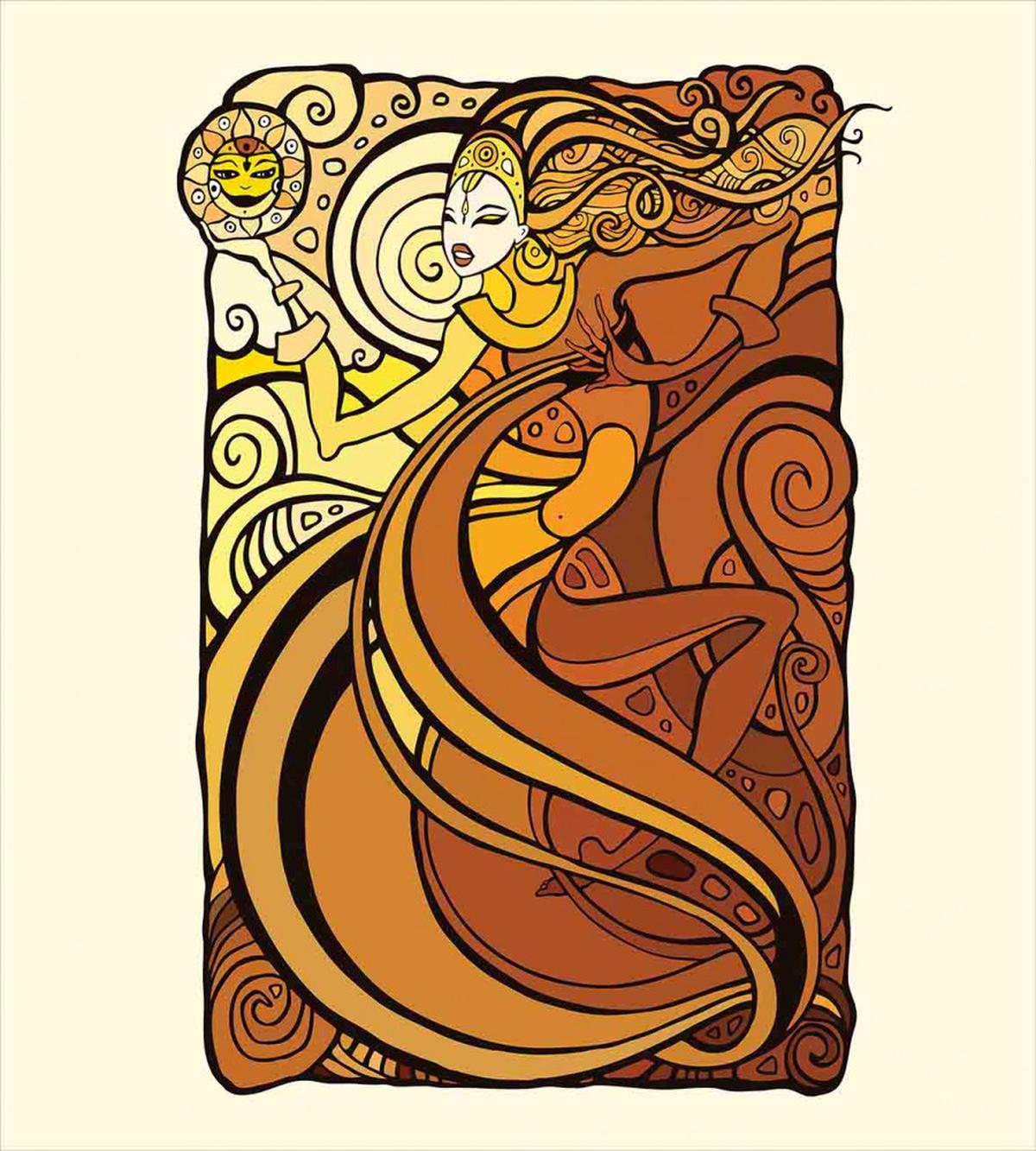 Woman with Sun — Pattern