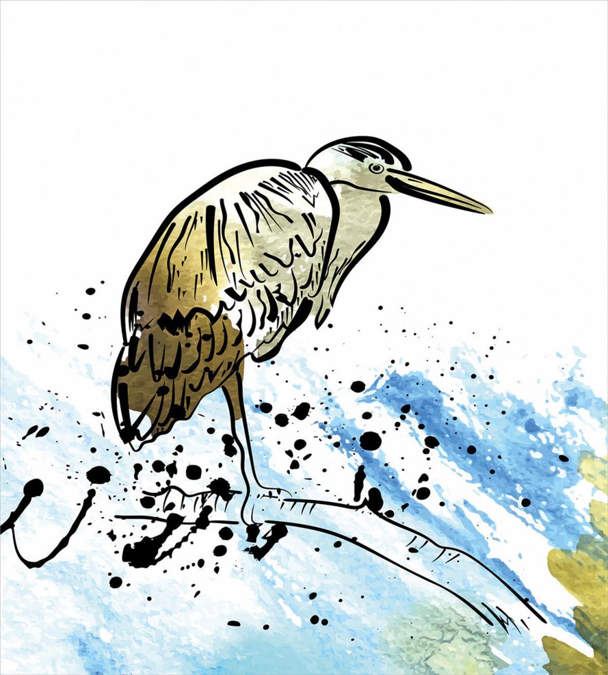 Heron Bird in Design — Pattern
