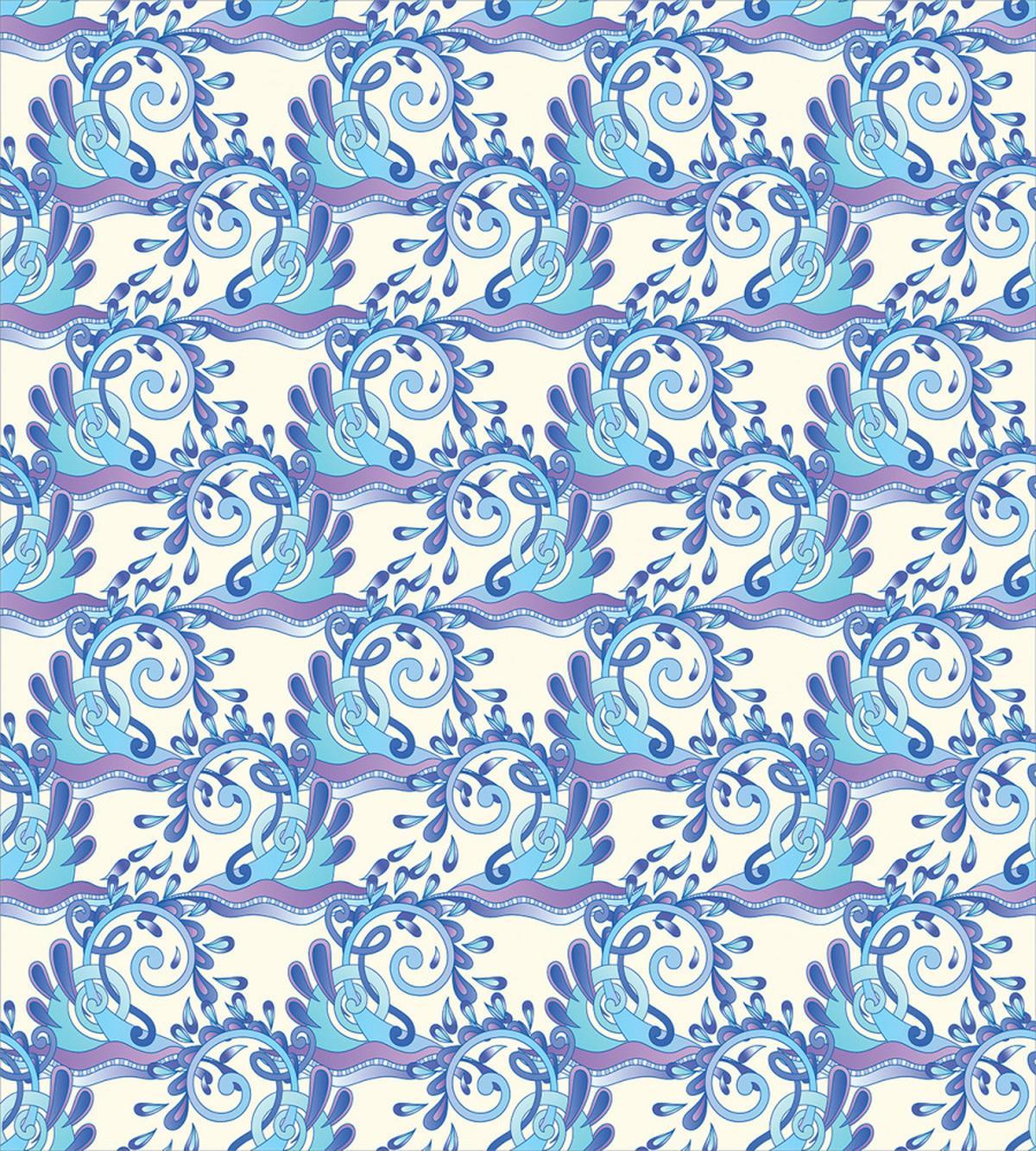 Abstract Blue Waves Drops — Pattern