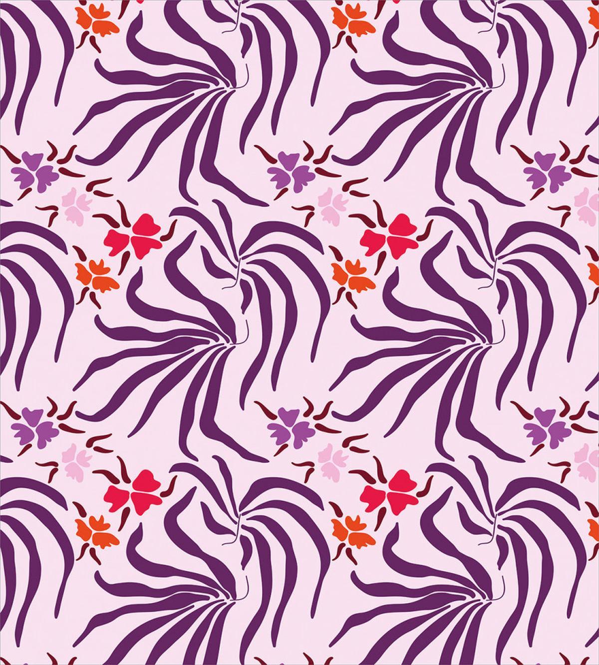 Huge Leaves and Flowers Art — Pattern