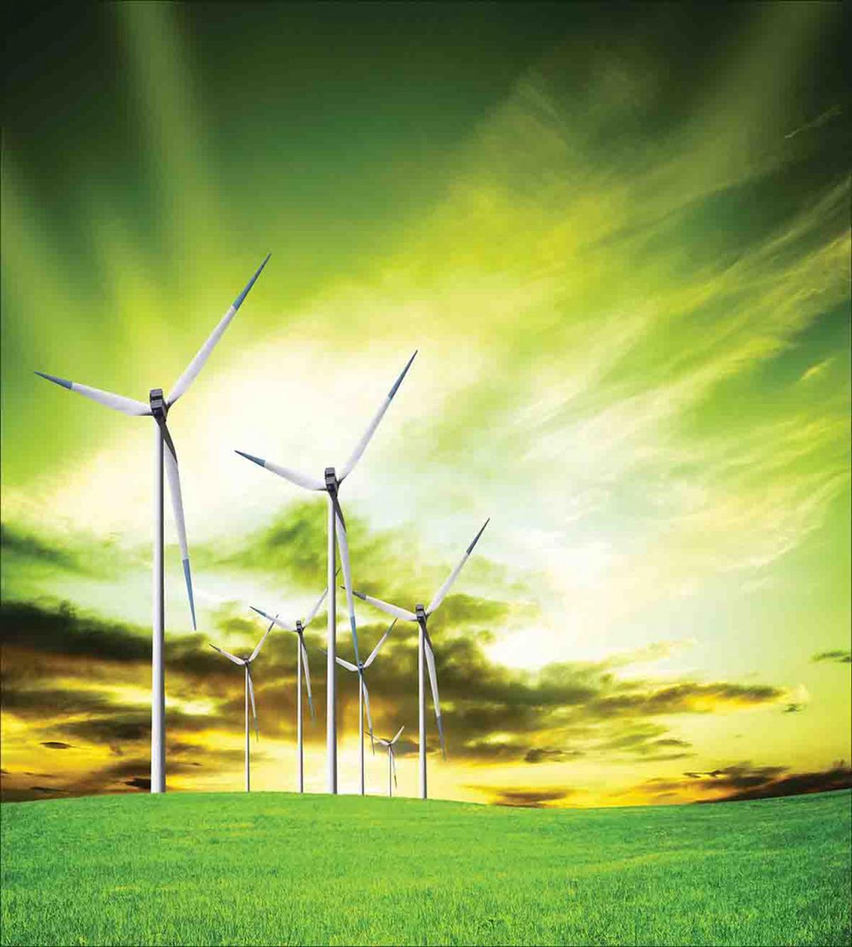 Wing Turbines Green Sky — Pattern
