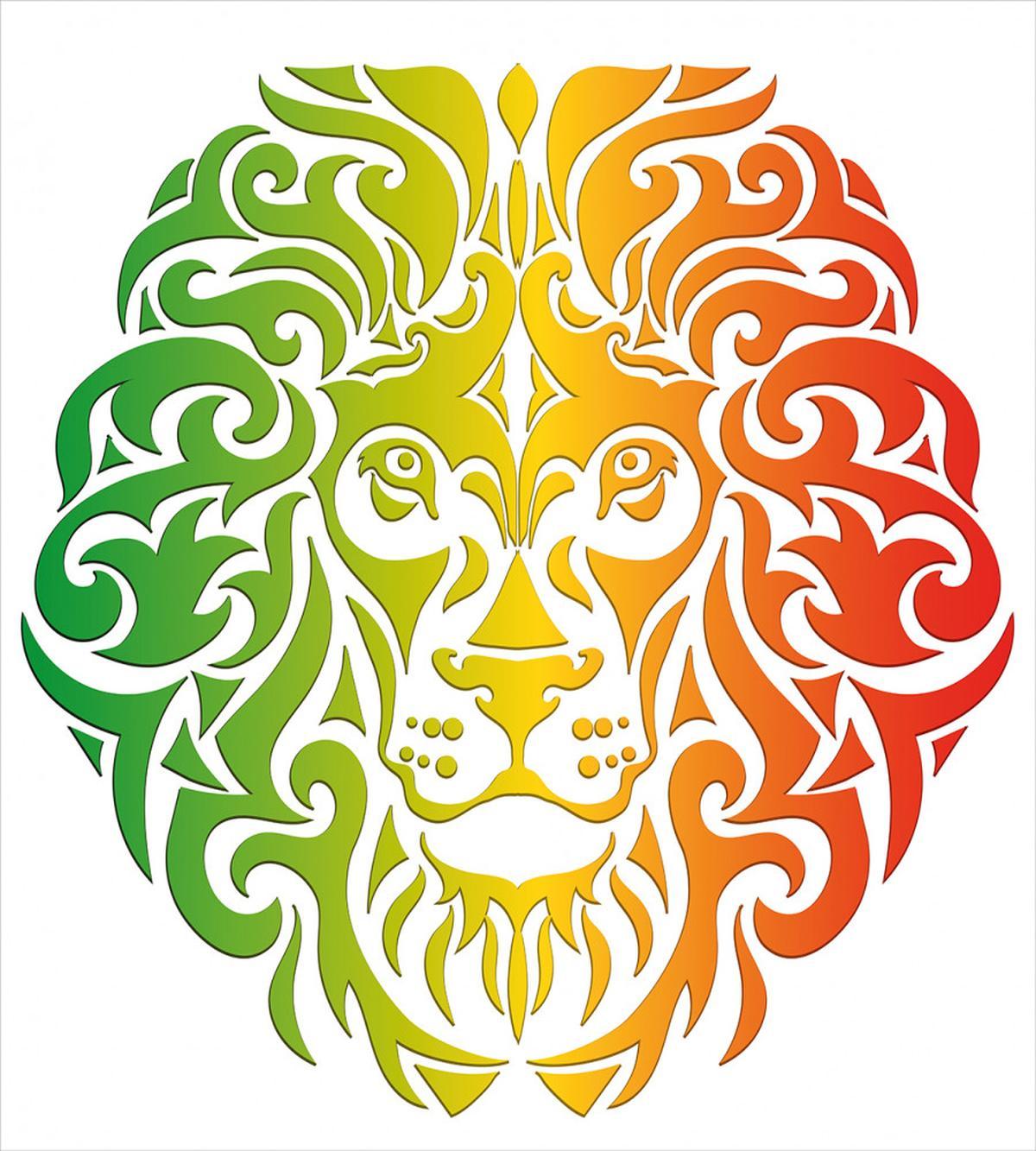 Colorful Lion Portrait — Pattern