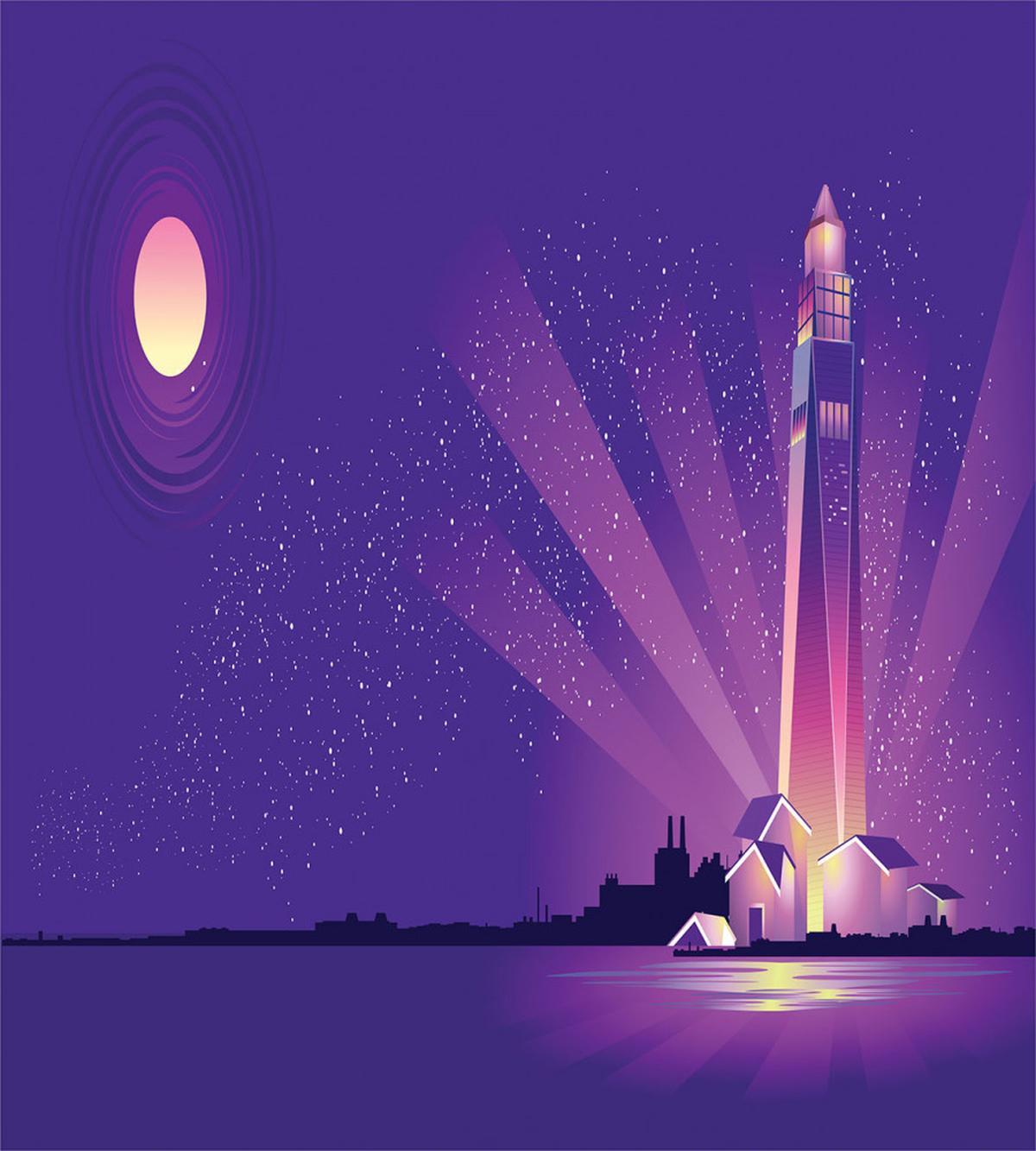 Lighthouse Under Night — Pattern