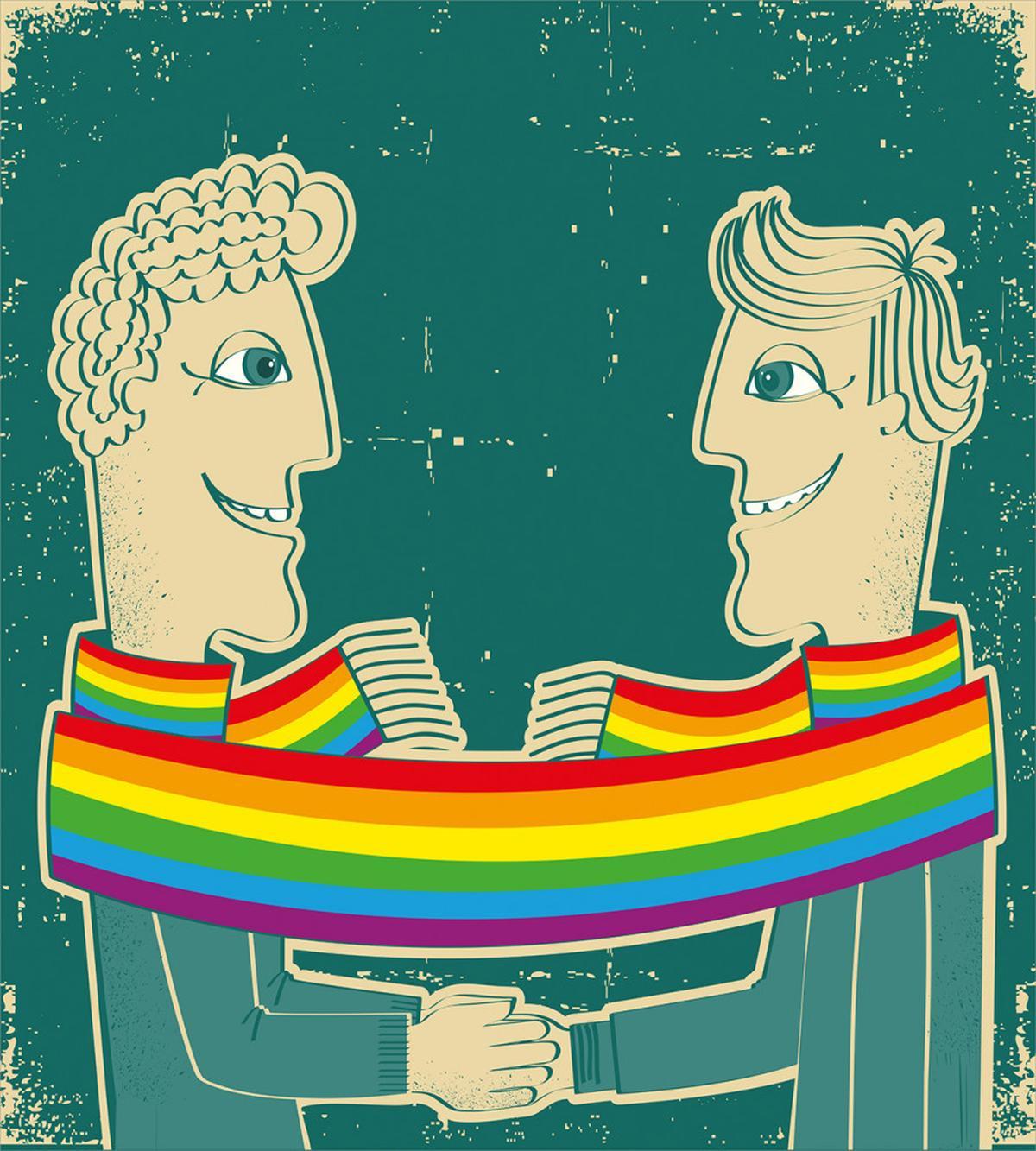 Gay Couple with Scarf — Pattern