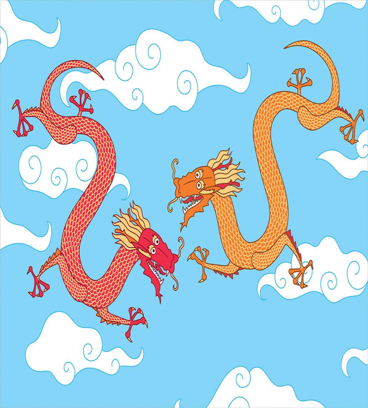 Fantasy World Creatures Sky — Pattern