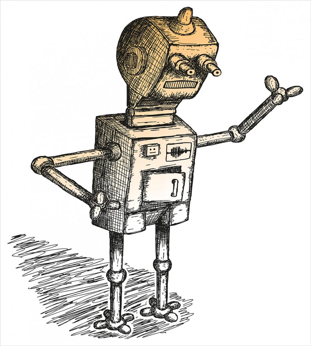 Sketchy Futuristic Robot — Pattern