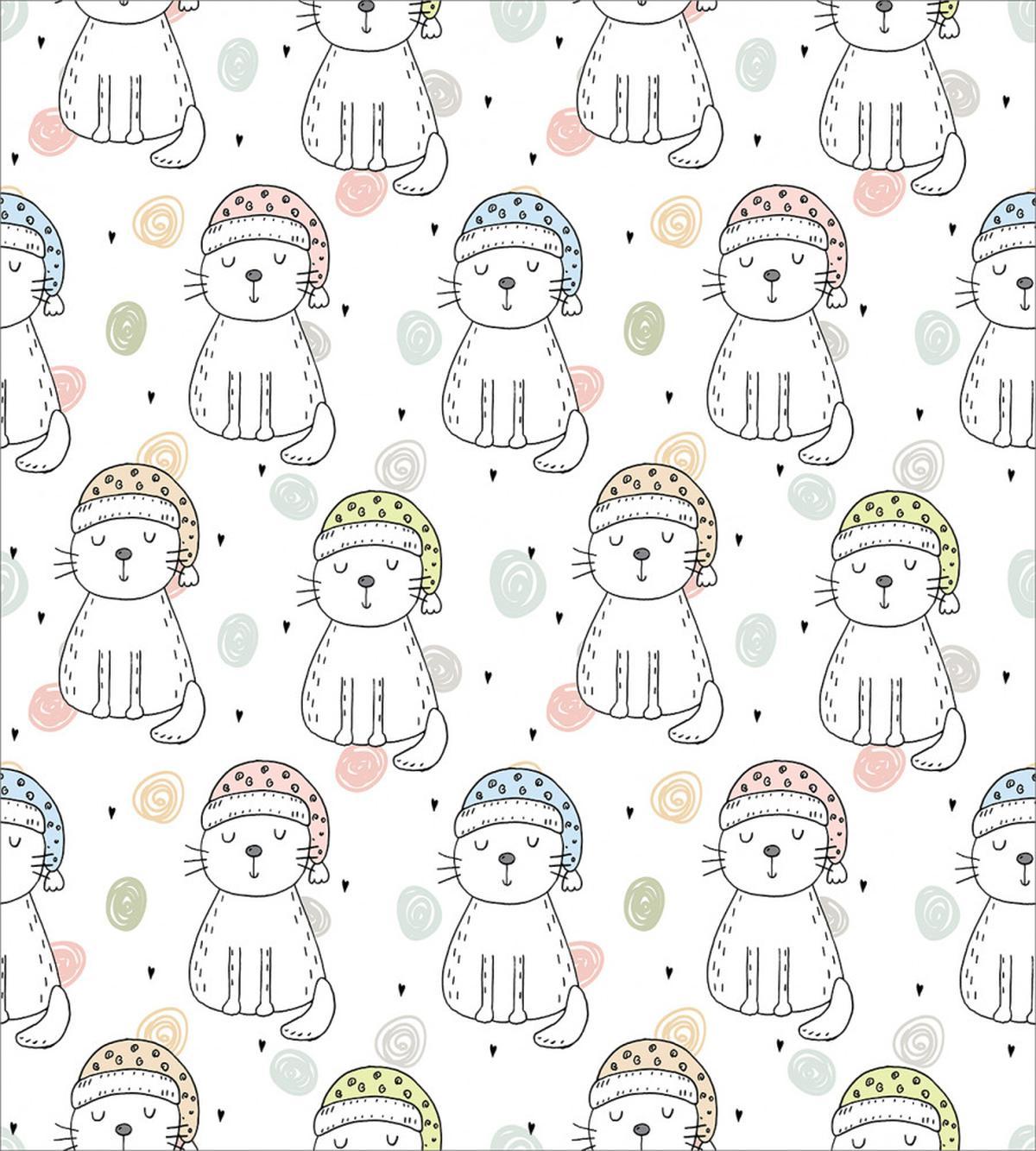 Sleeping Colorful Cat — Pattern