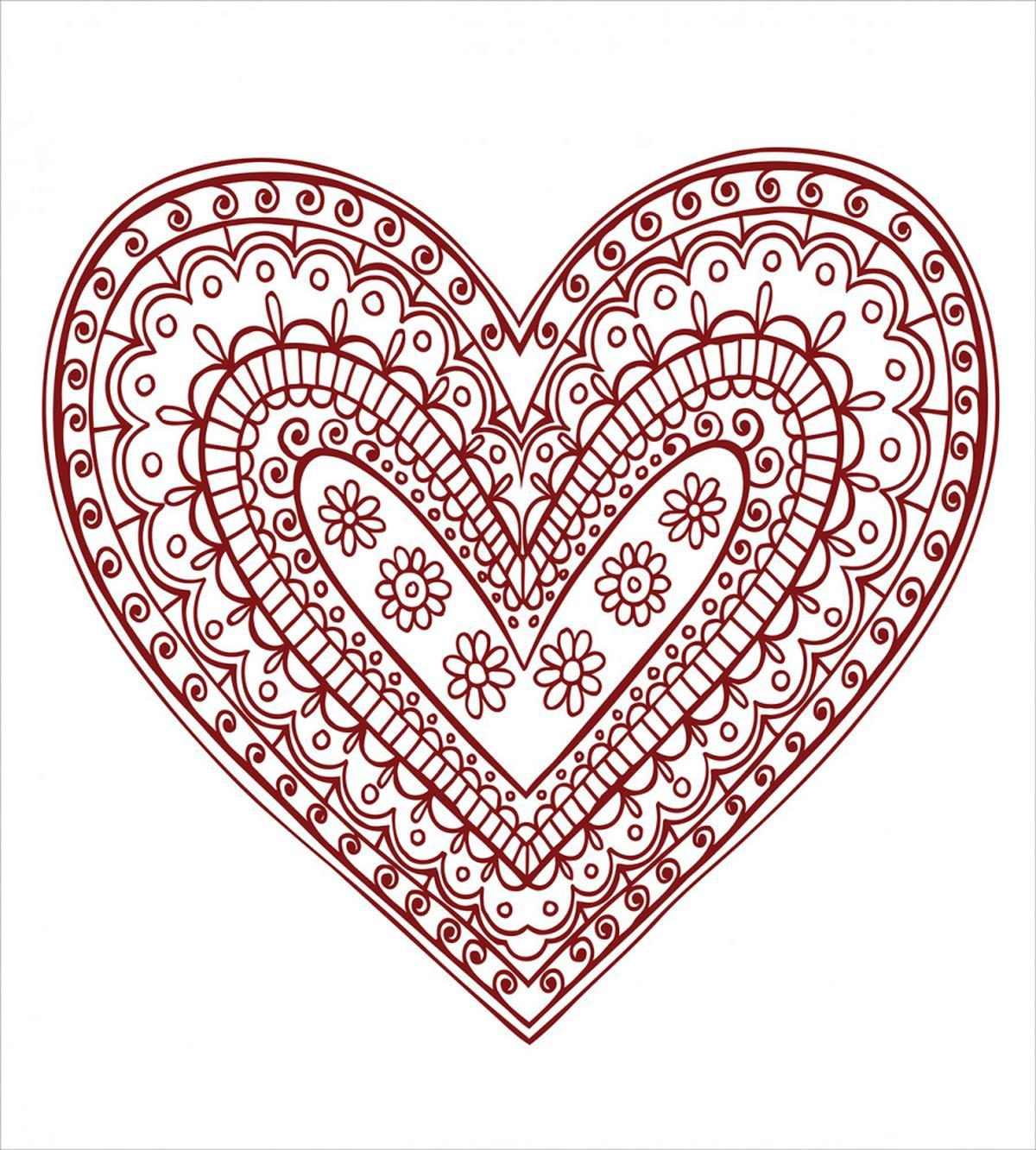 Heart Shape Sixties Swirls — Pattern