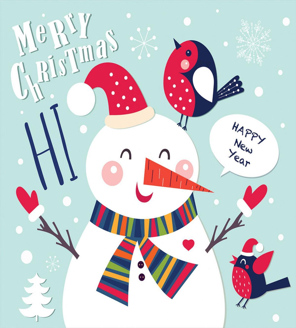 Bird Snow Xmas Theme — Pattern