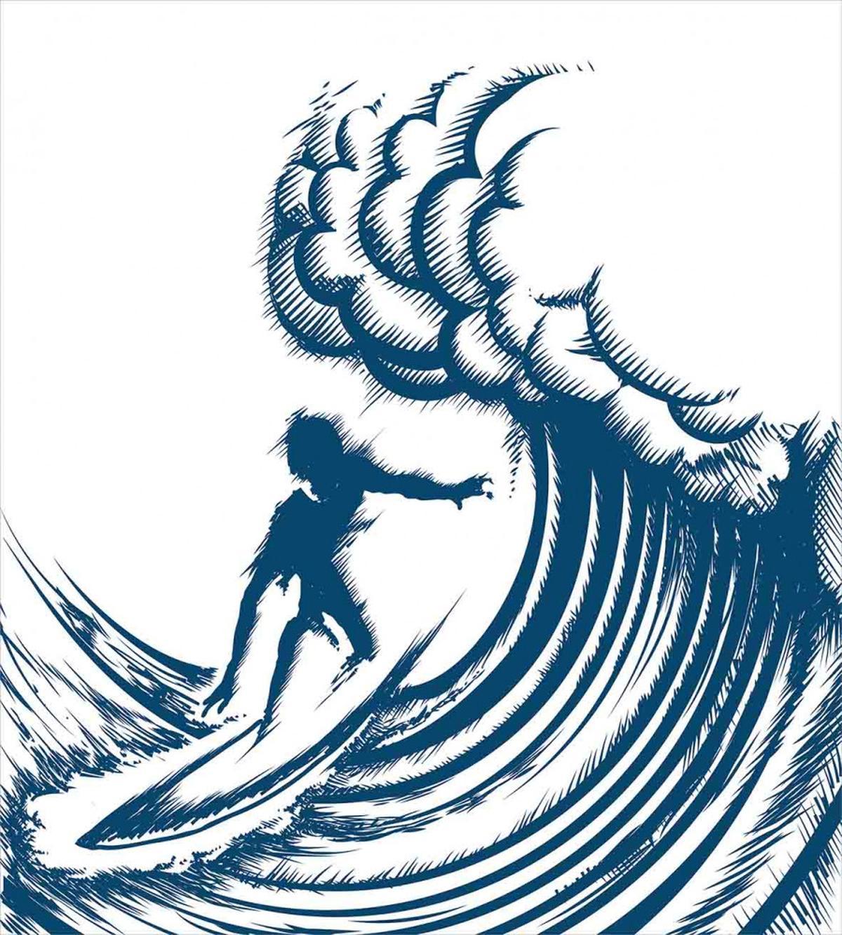 Riding a Big Wave Art — Pattern