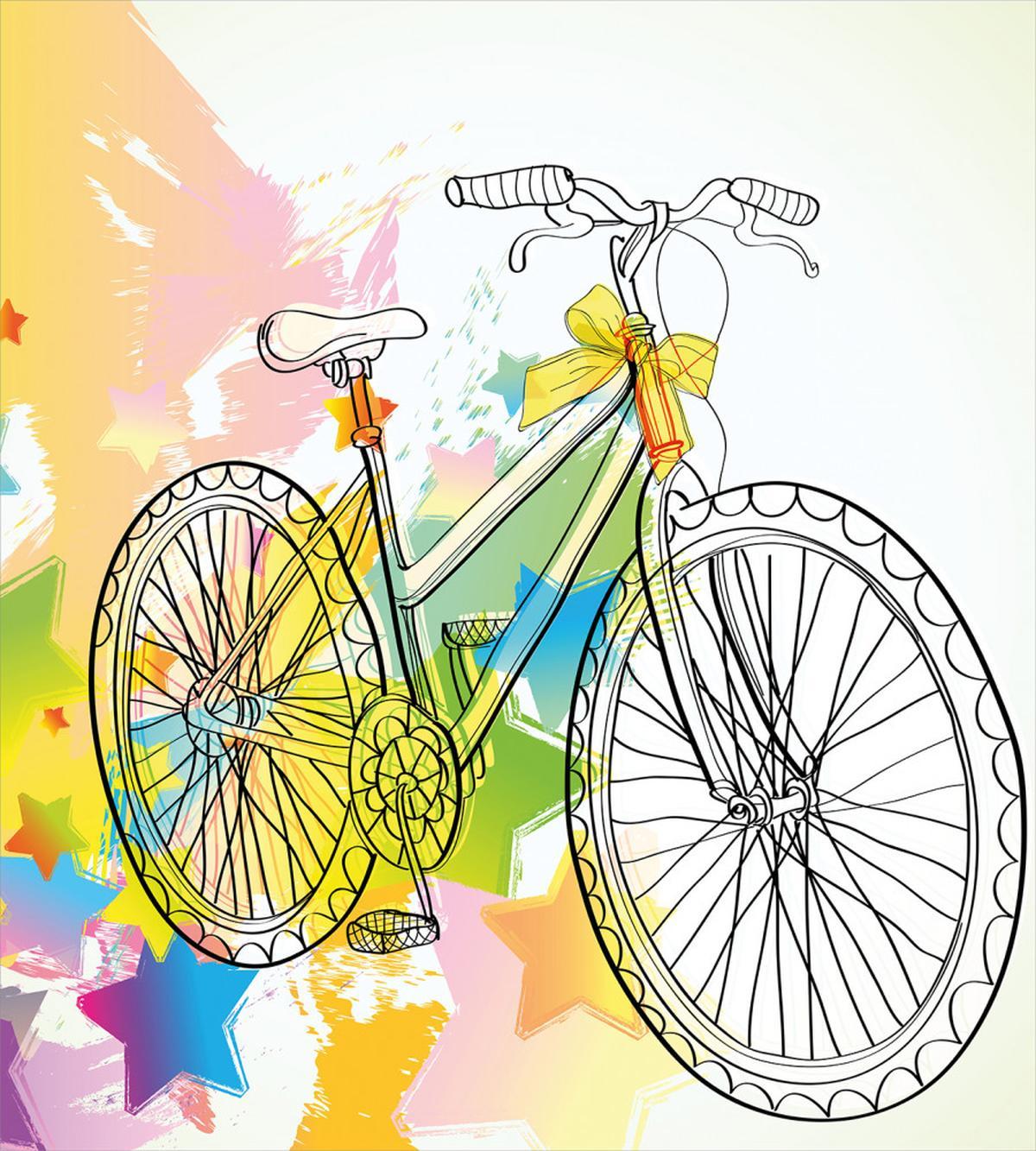 Abtract Colorful Bike — Pattern