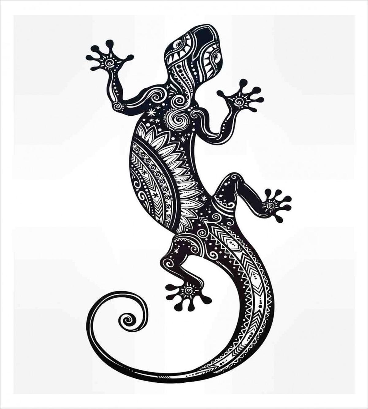Flower Chevron Lizards — Pattern
