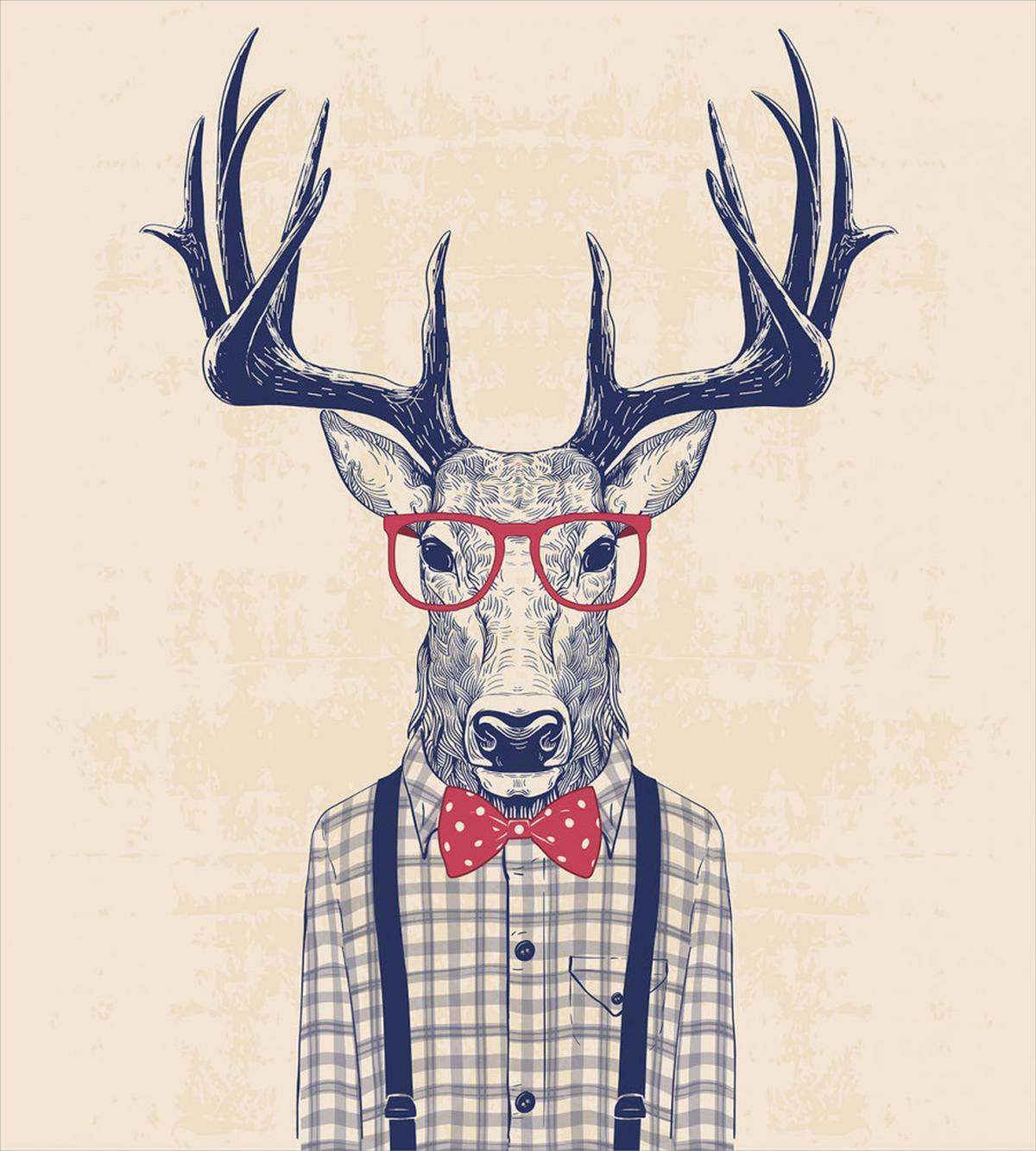 Humorous Deer with Jazz Bow — Pattern