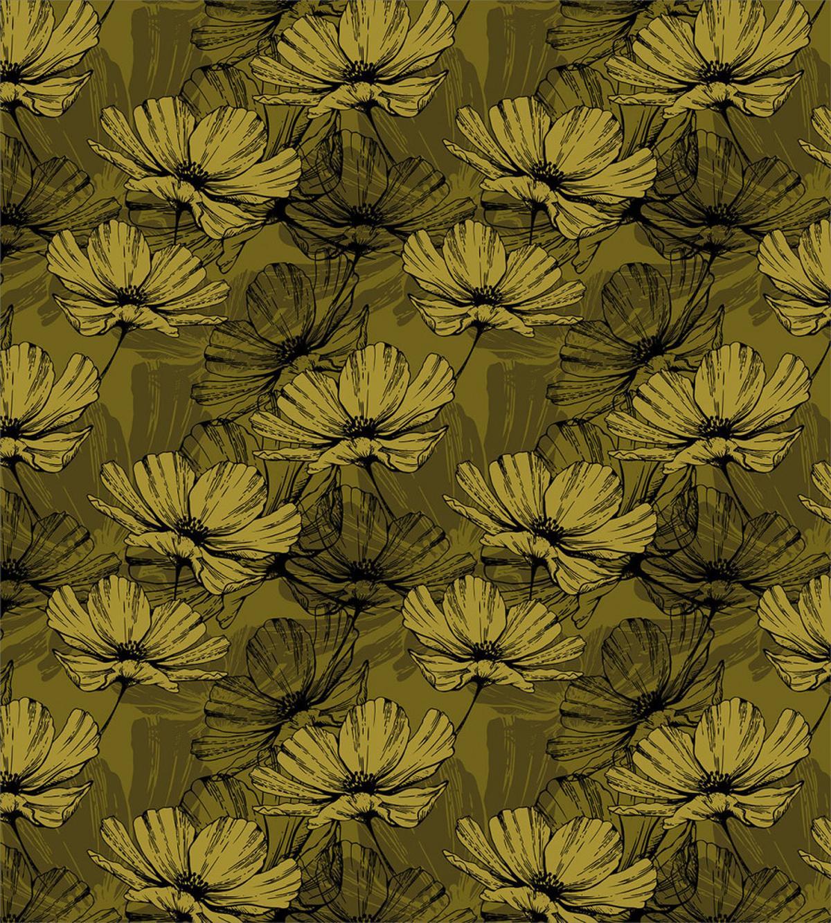 Fowers in Earth Tones Art — Pattern