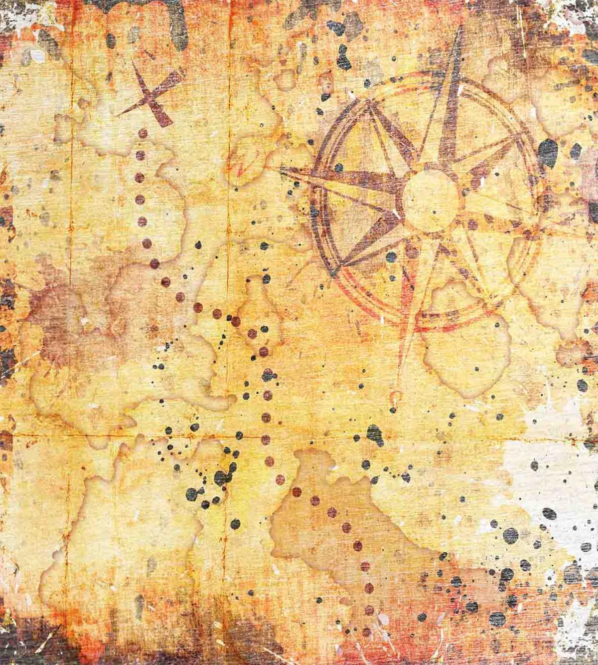 Antique Grunge Rusty Map — Pattern