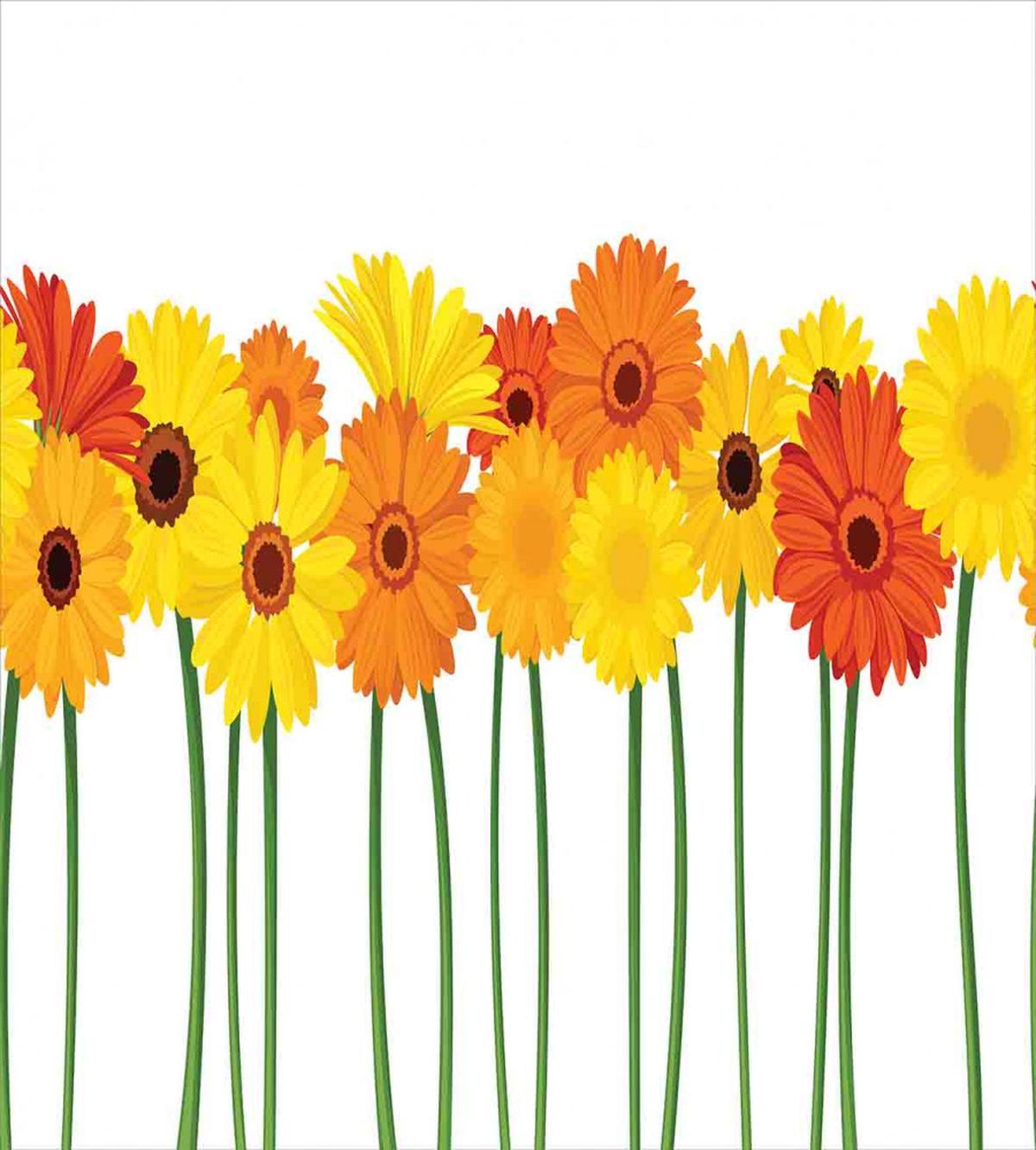 Flowers on Green Stems — Pattern