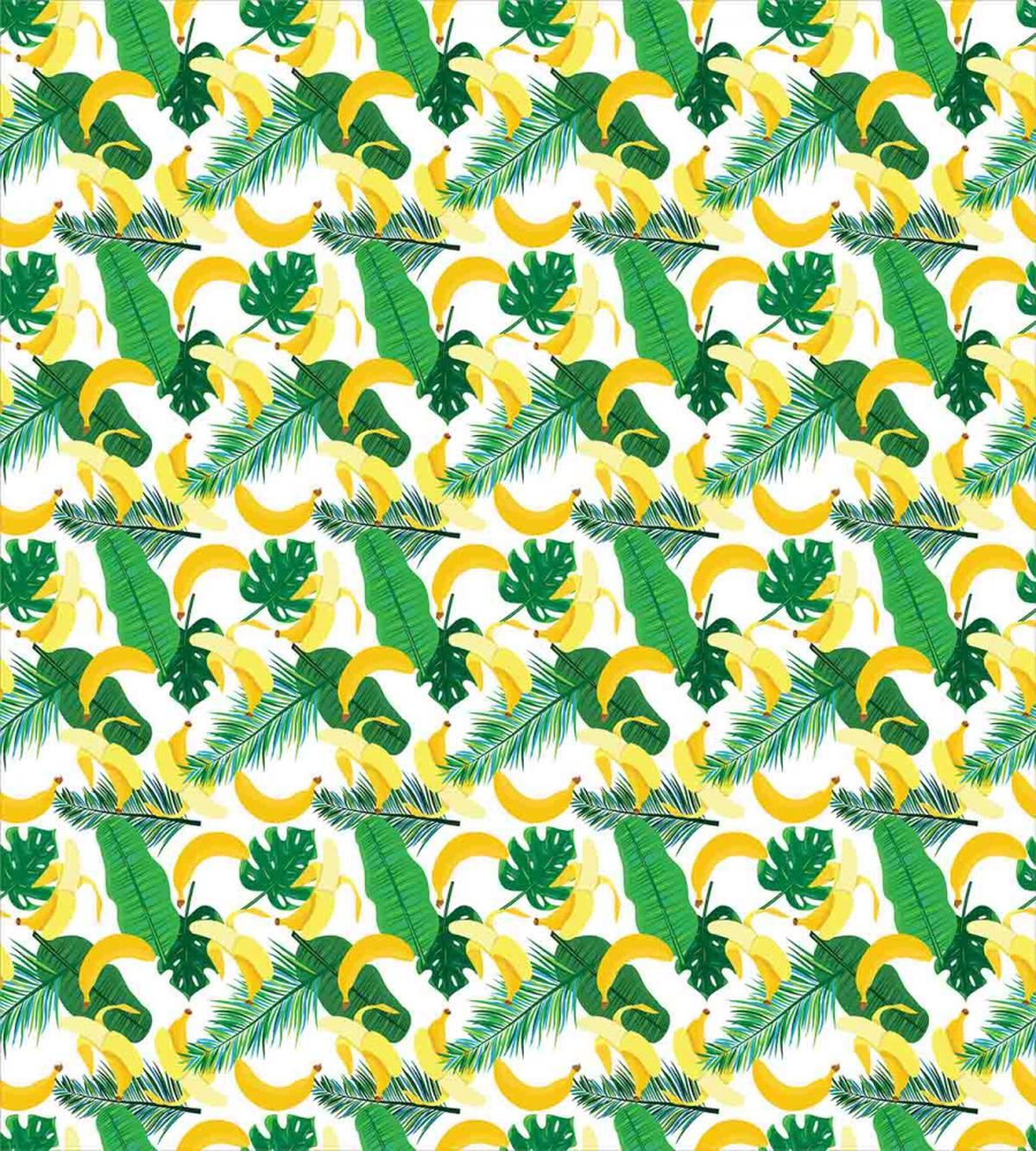 Cartoon Banana Leaves — Pattern