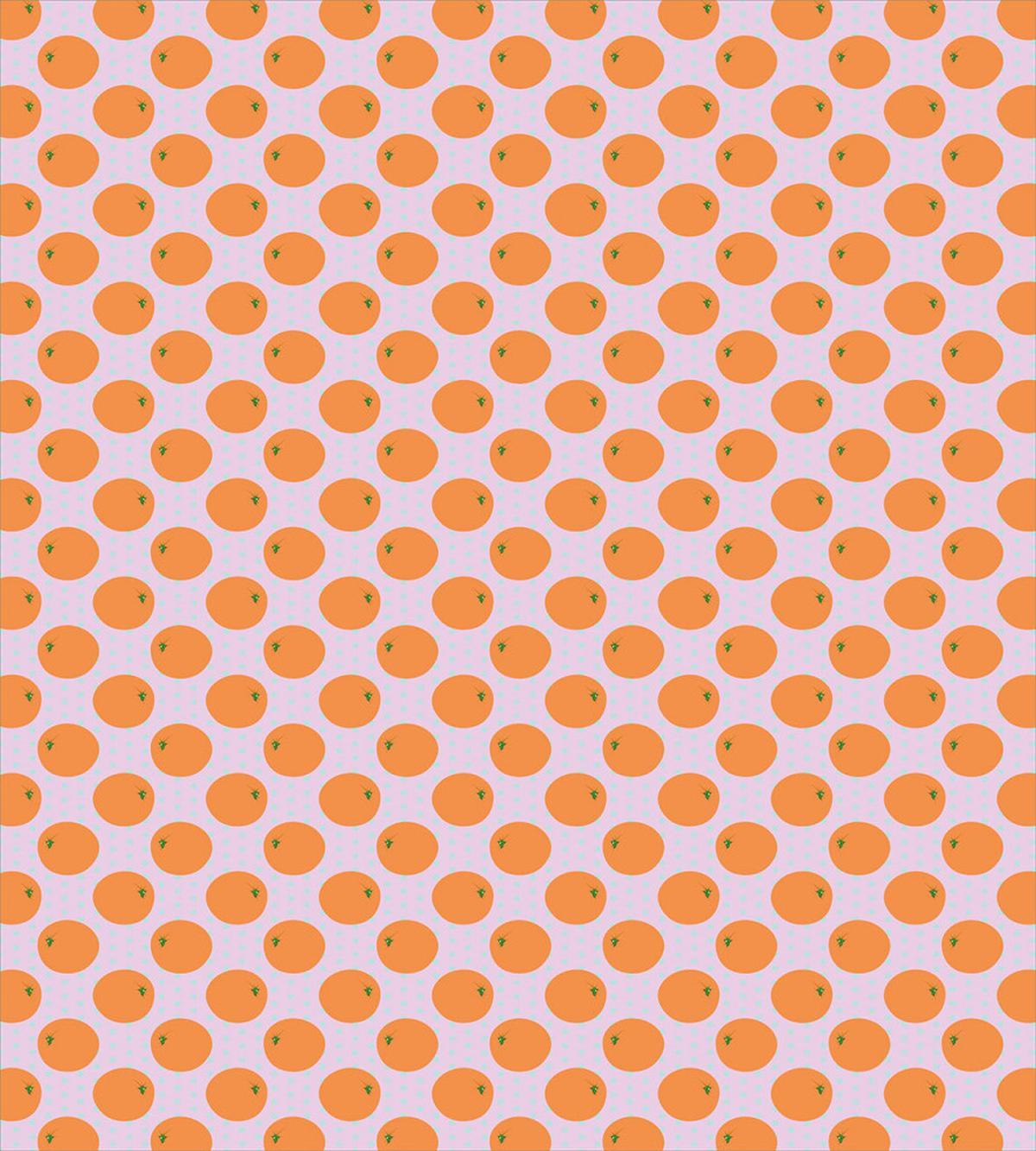 Citrus Fruit on Polka Dots — Pattern