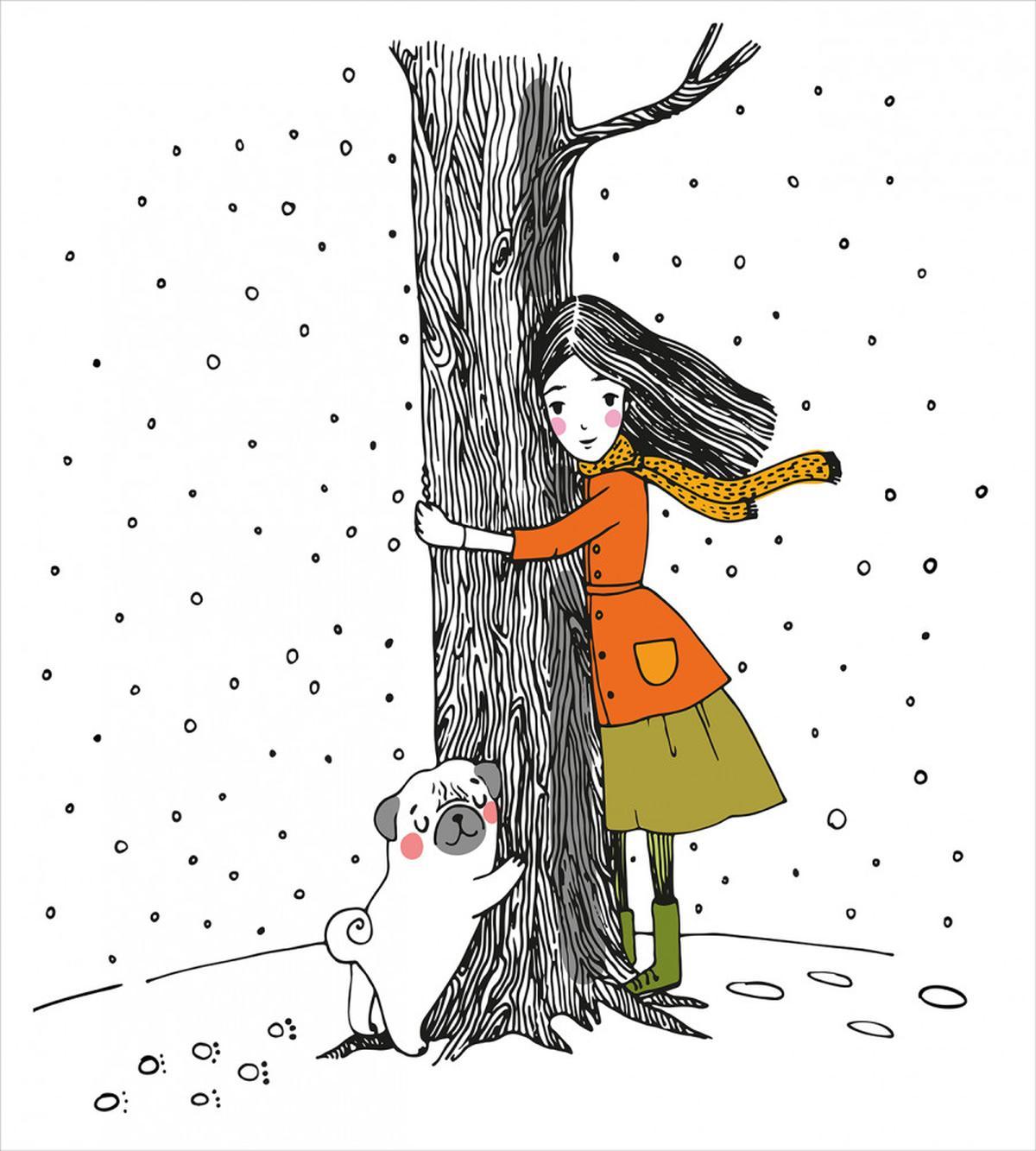 Girl with Pug — Pattern