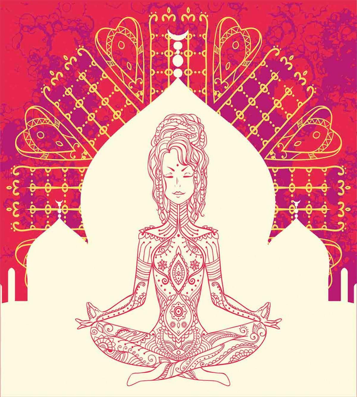 Mandala Meditation Girl — Pattern