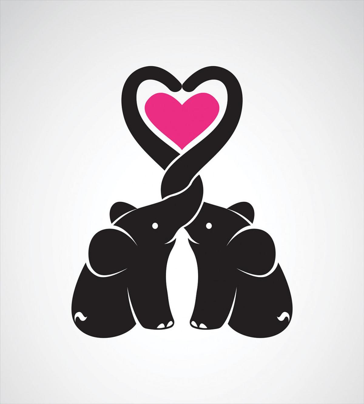 Heart with Animals Trunks — Pattern