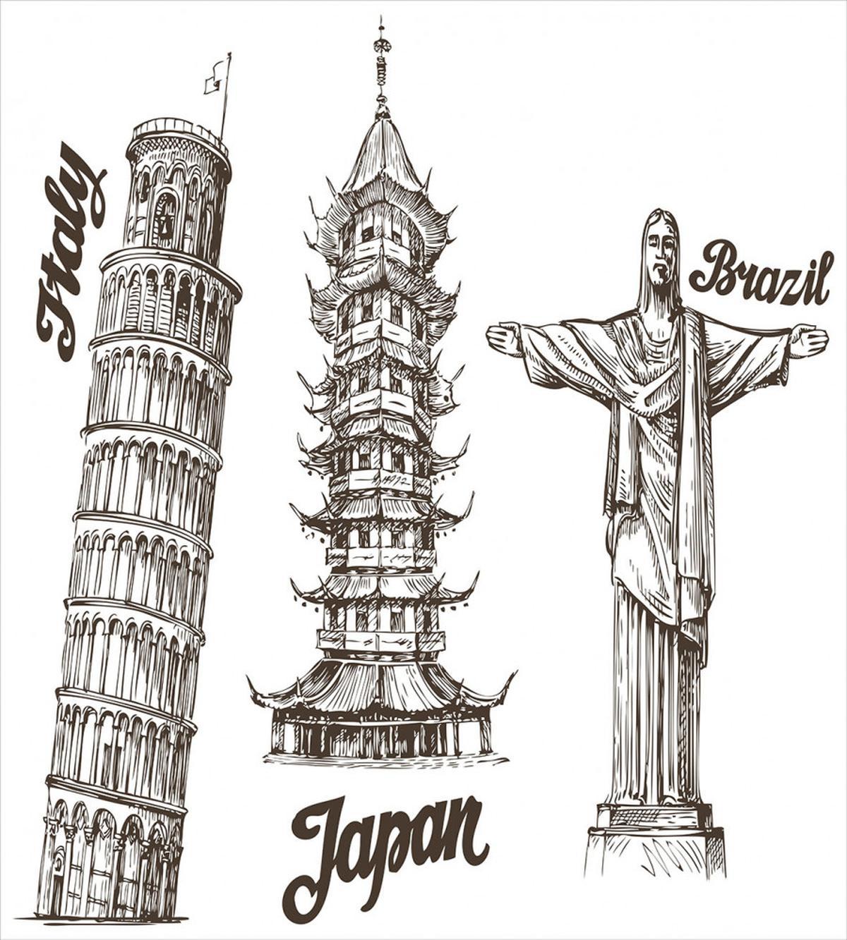 Japanese Style Building View — Pattern