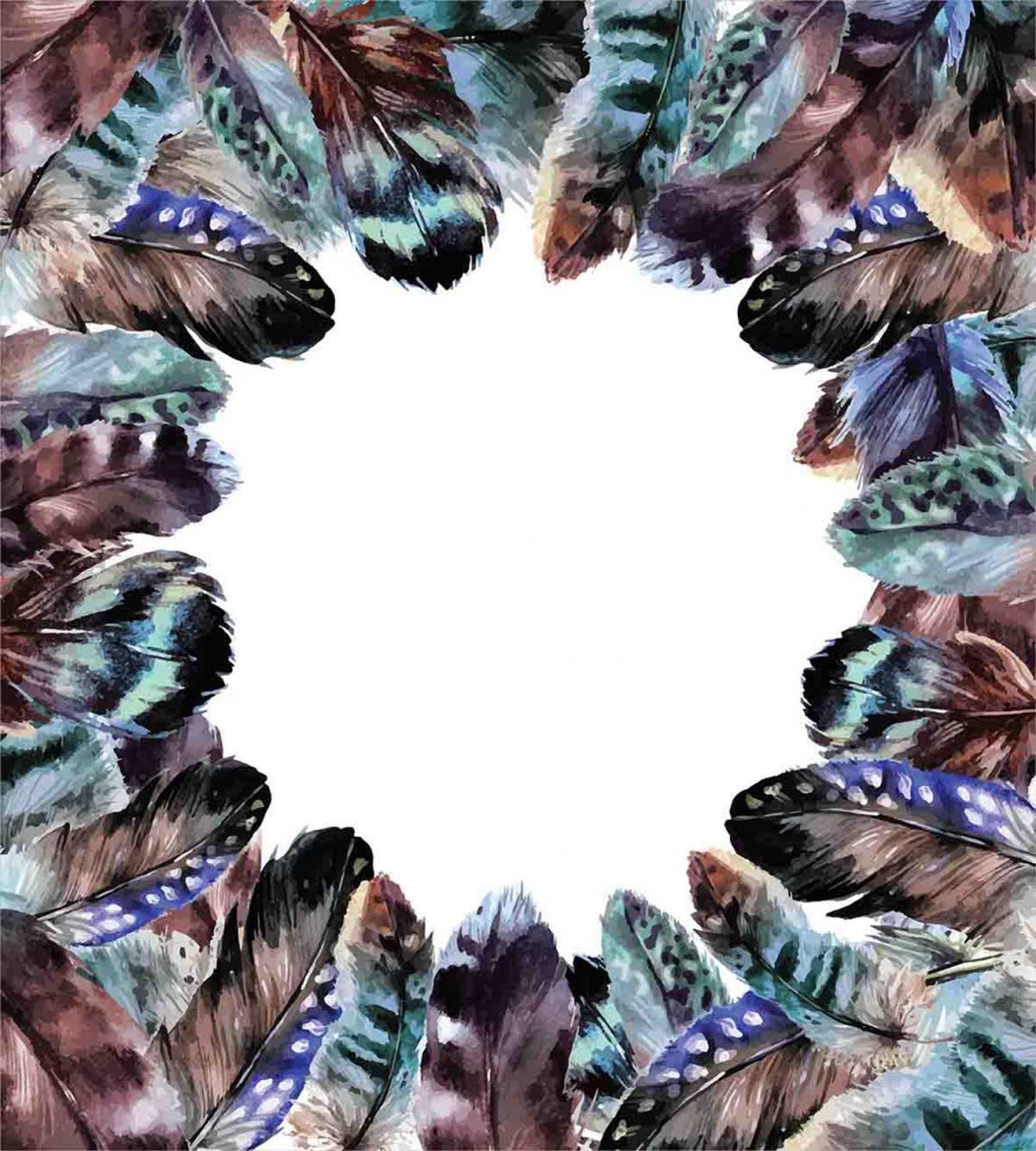 Bird Feathers Circle Art — Pattern