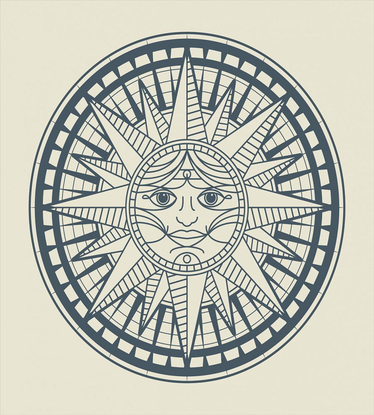 Retro Sun Compass — Pattern