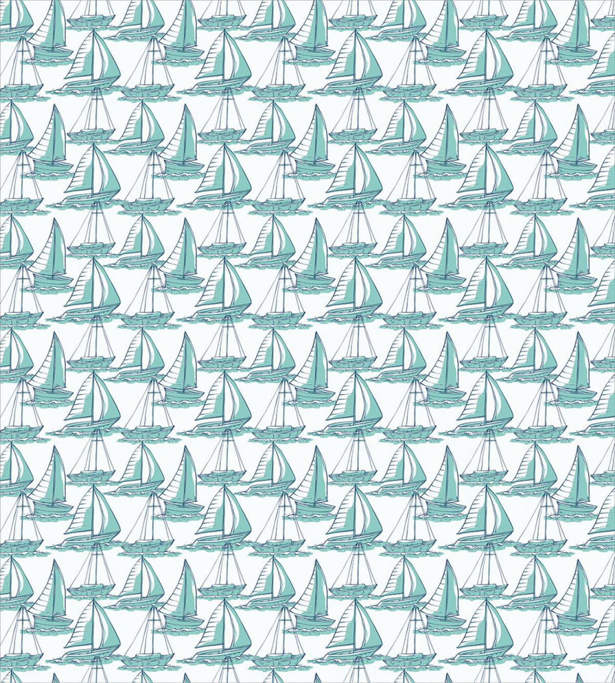 Sailboats Sketch on Sea Art — Pattern
