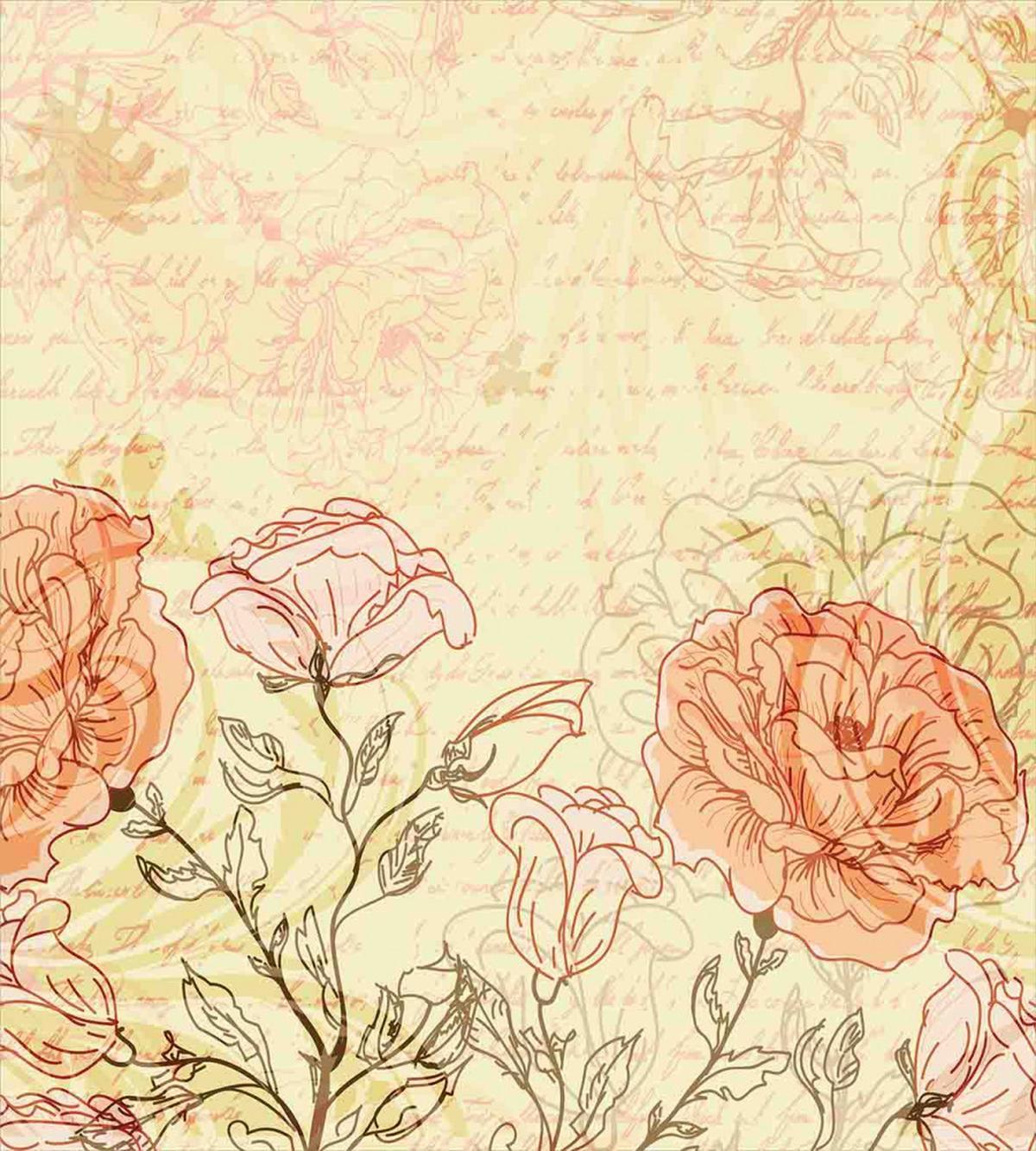 Grunge Retro Flowers — Pattern