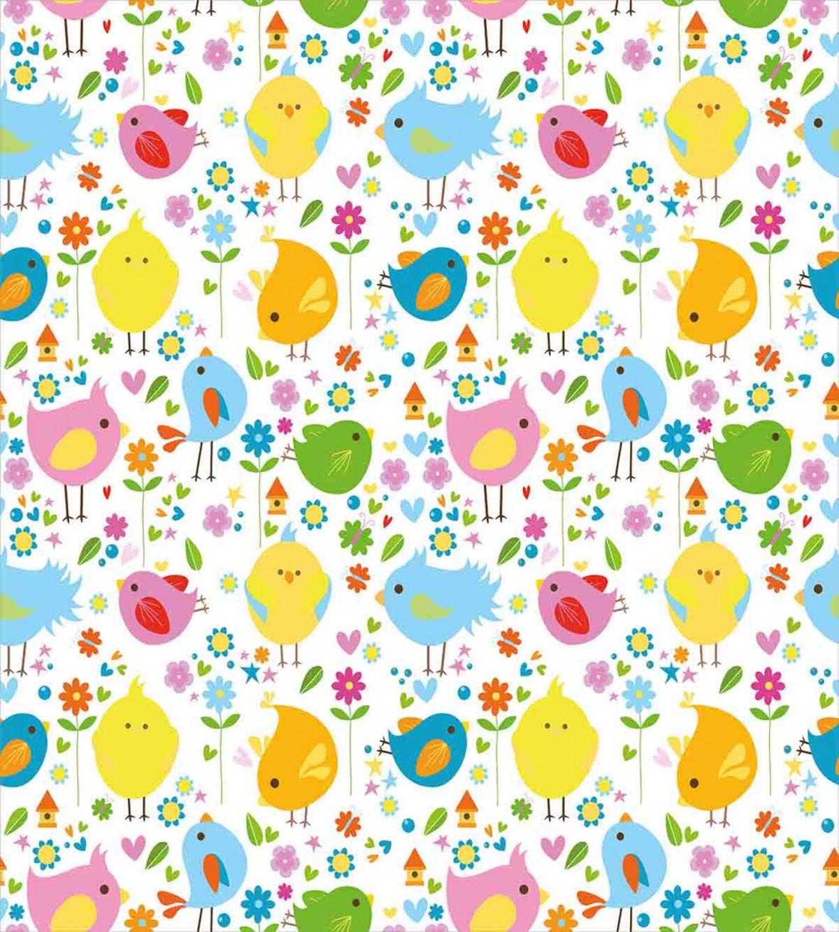 Colorful Birds and Flowers — Pattern