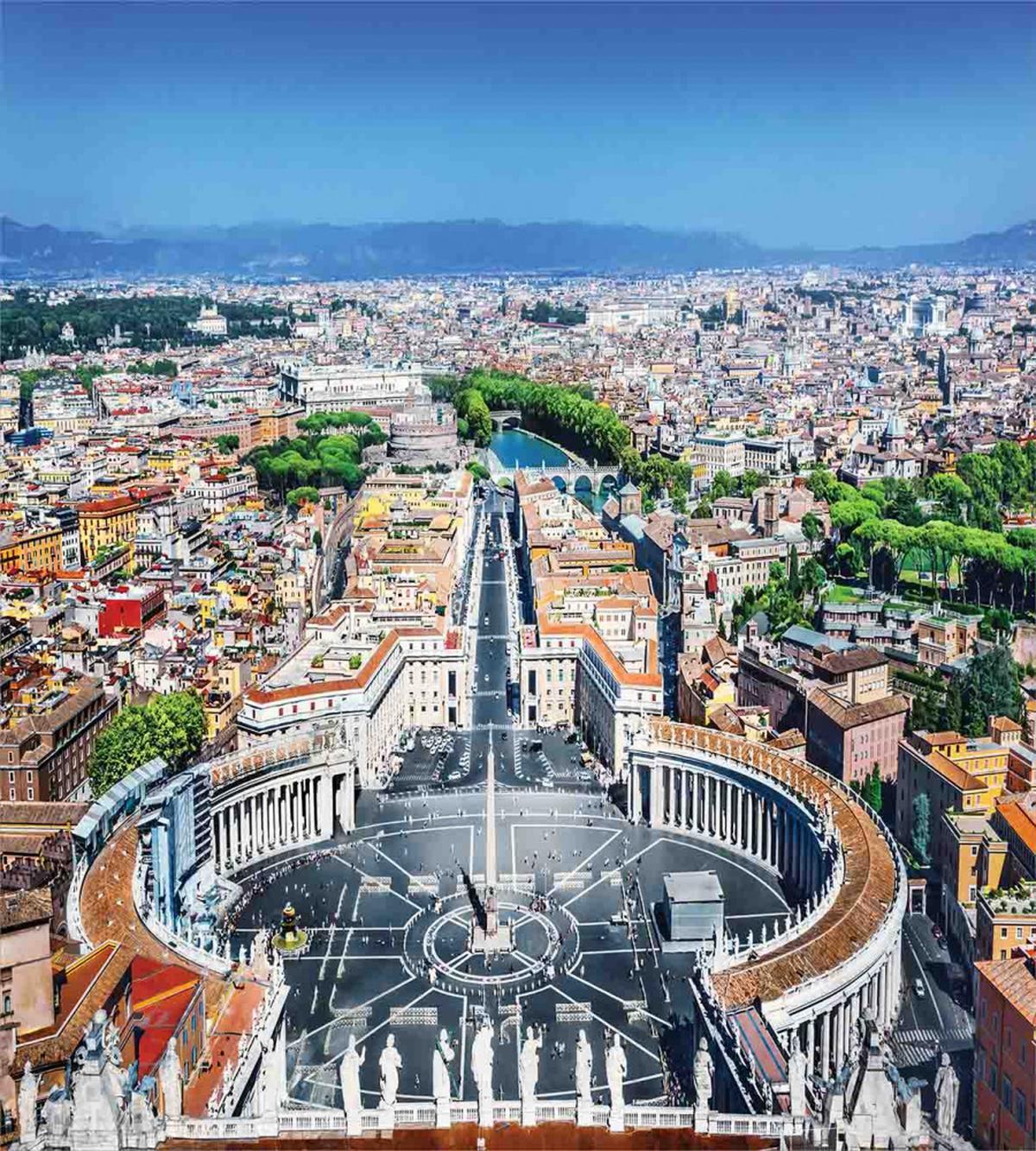 Square in Rome Cityscape — Pattern