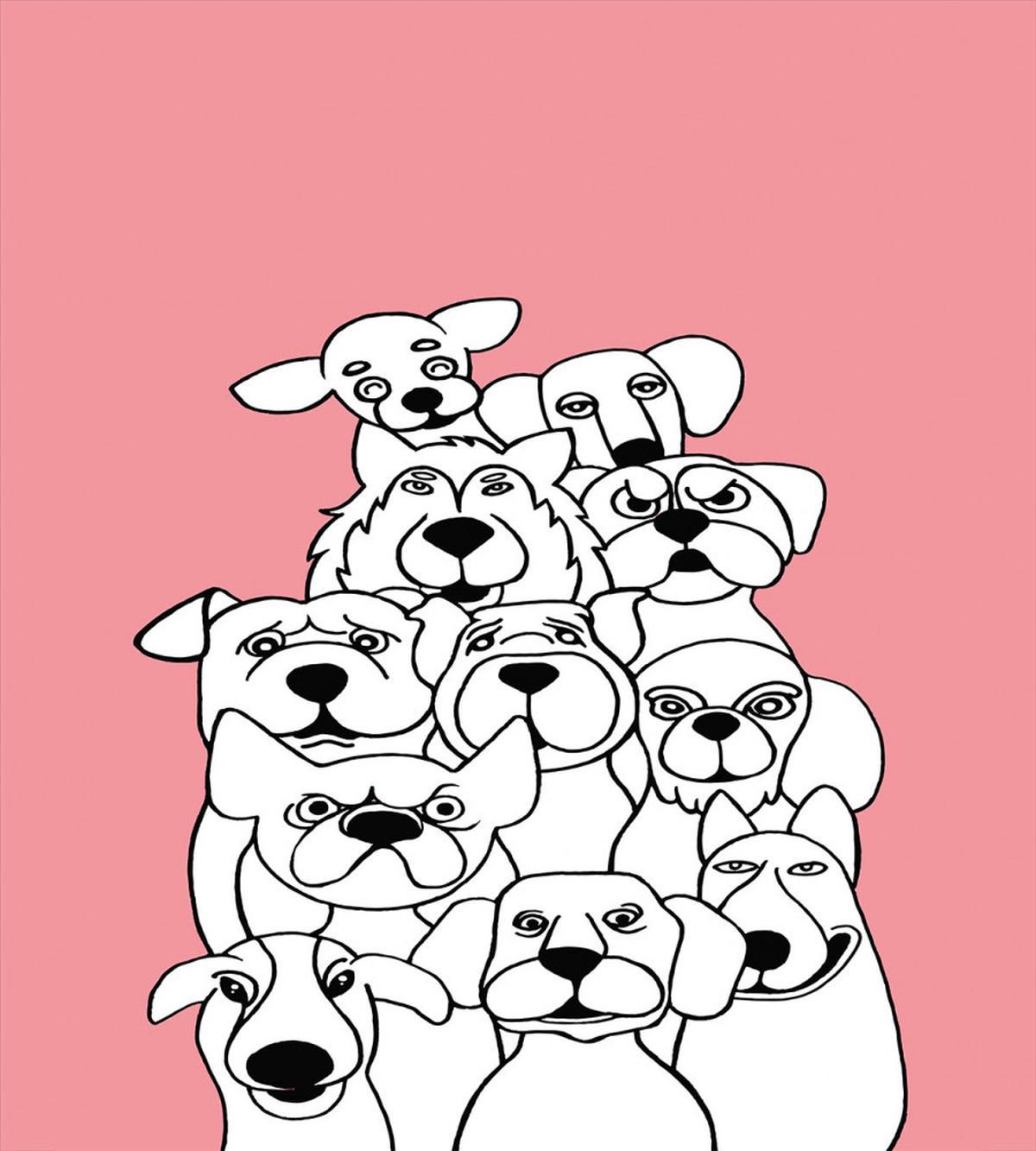 Hand Drawn Doodle Group Animal — Pattern