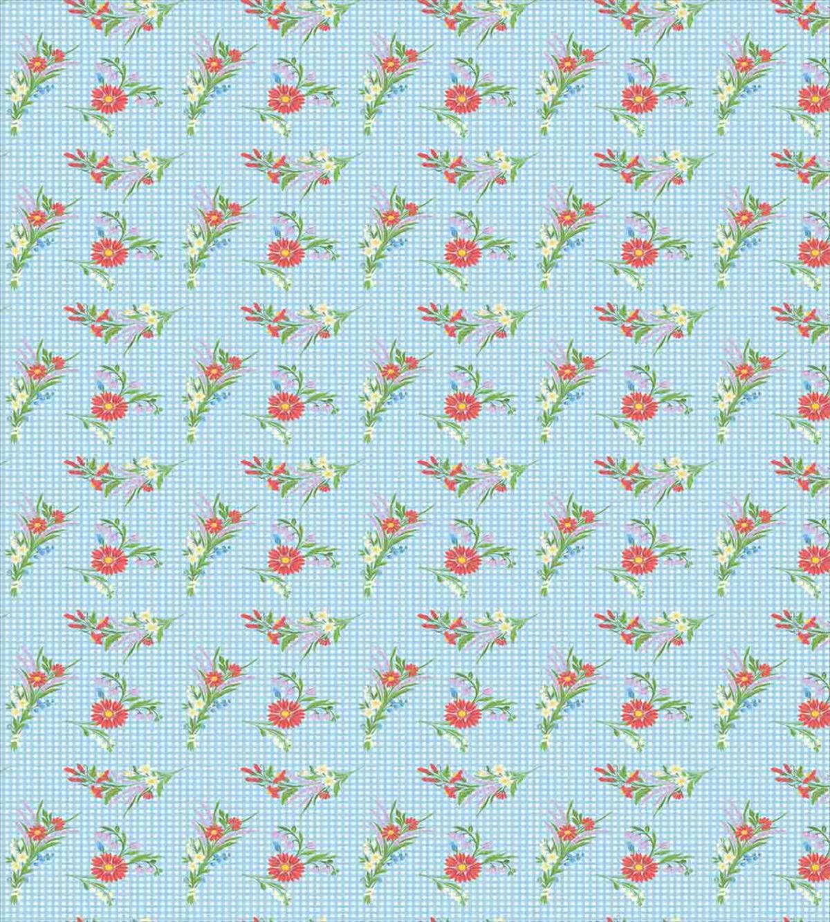 Vibrant Blossoms on Tartan — Pattern