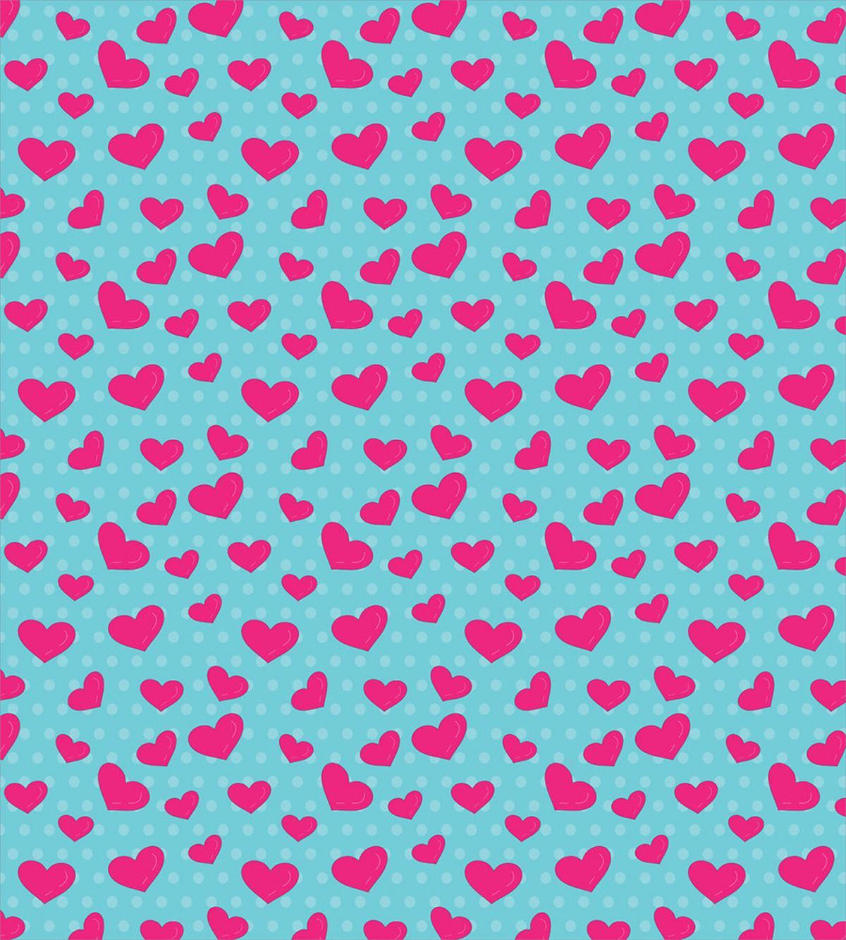 Pink Heart on Polka Dots — Pattern