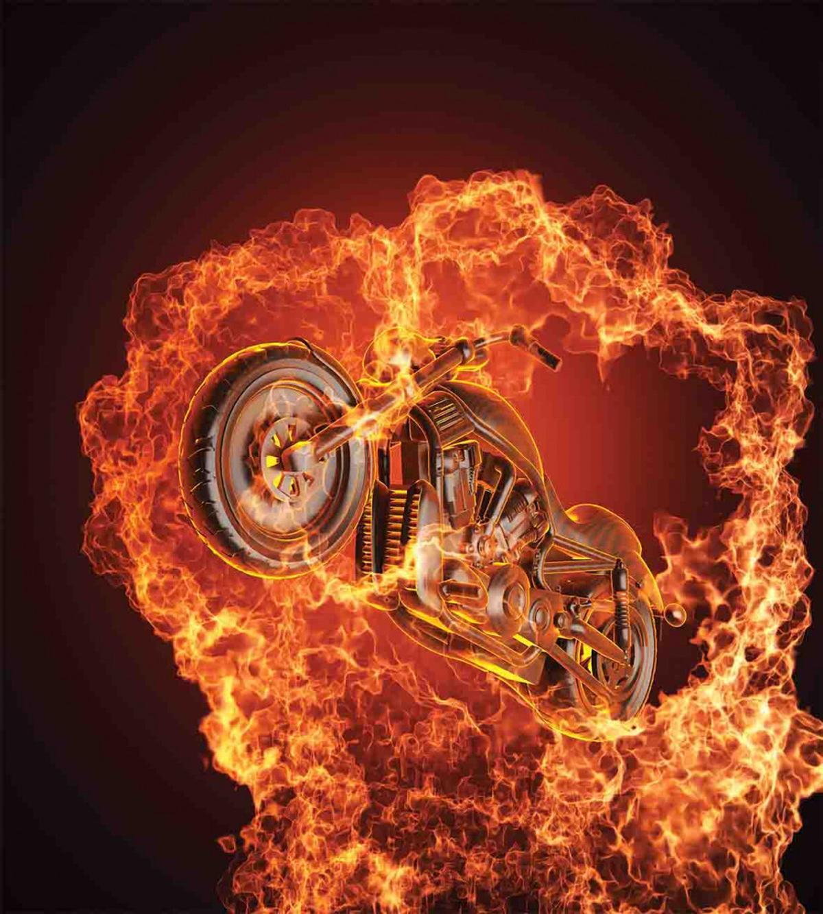 Motorbike in Fire — Pattern
