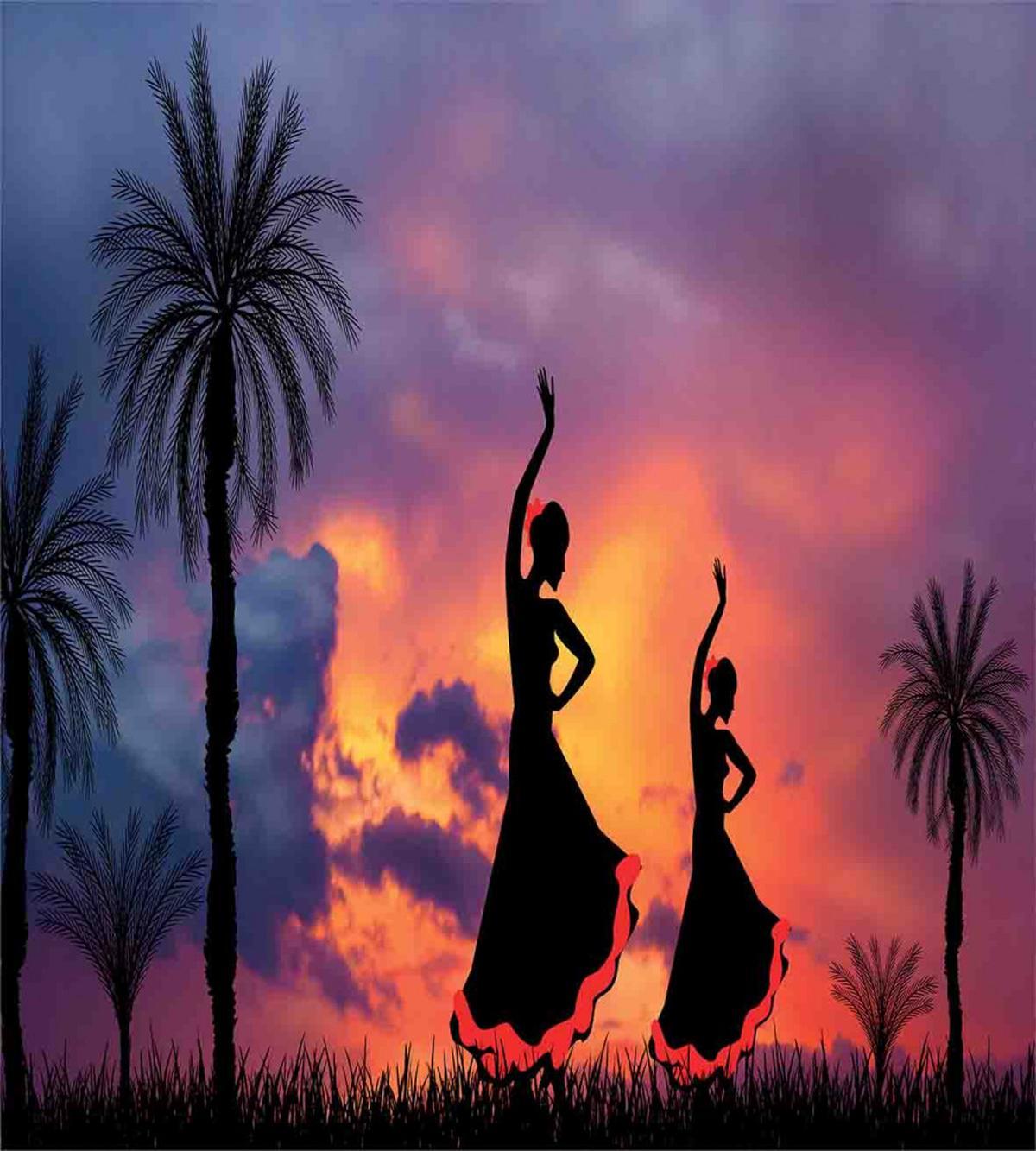 Girls Dancing Flamenco — Pattern
