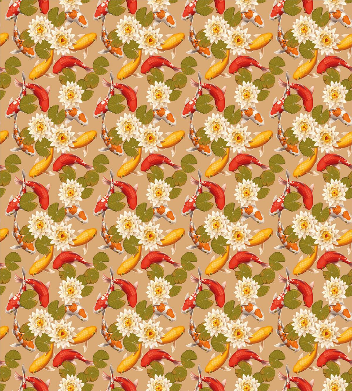 Koi Fishes Lotus — Pattern