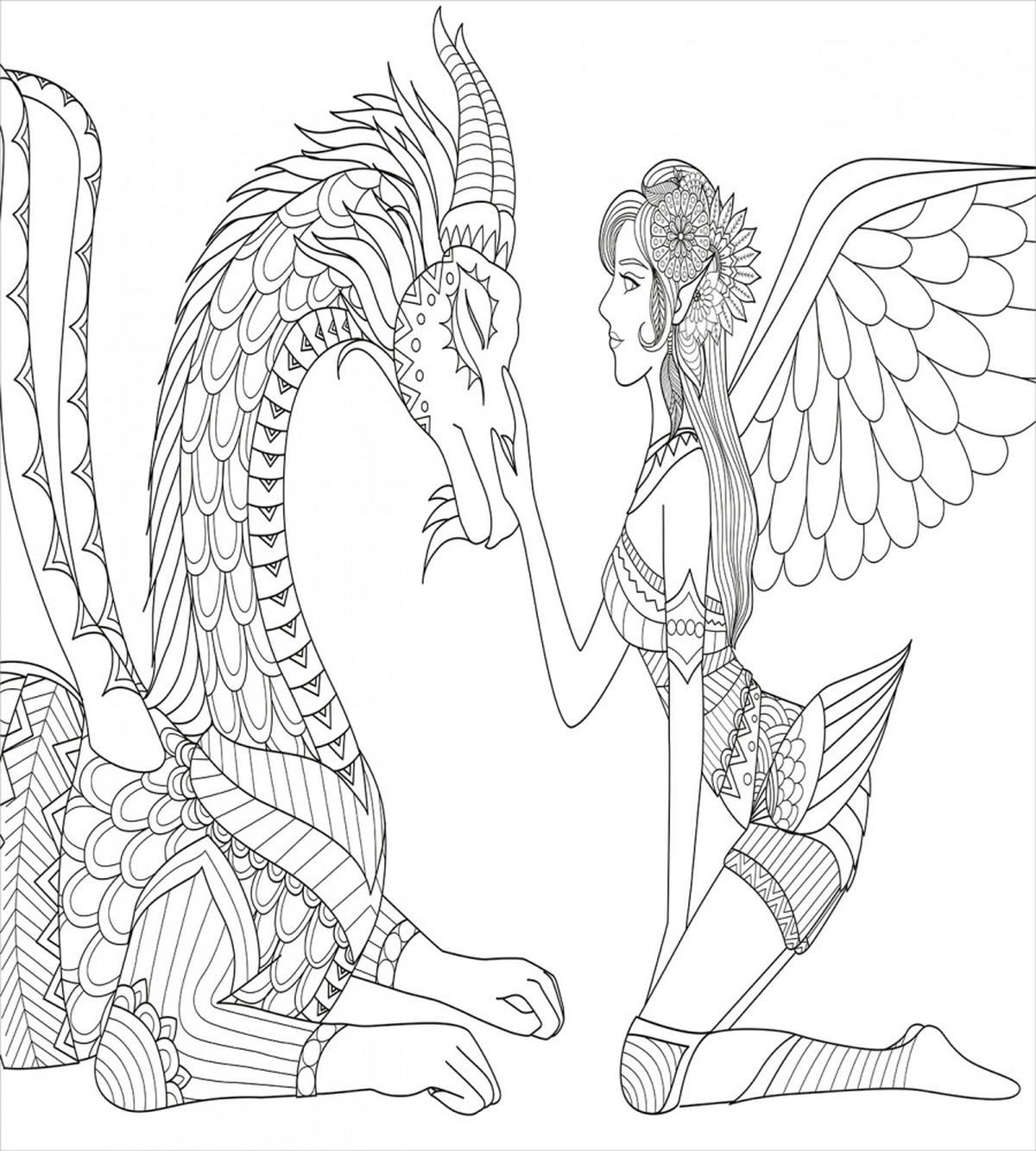 Fairy Woman and Dragon — Pattern