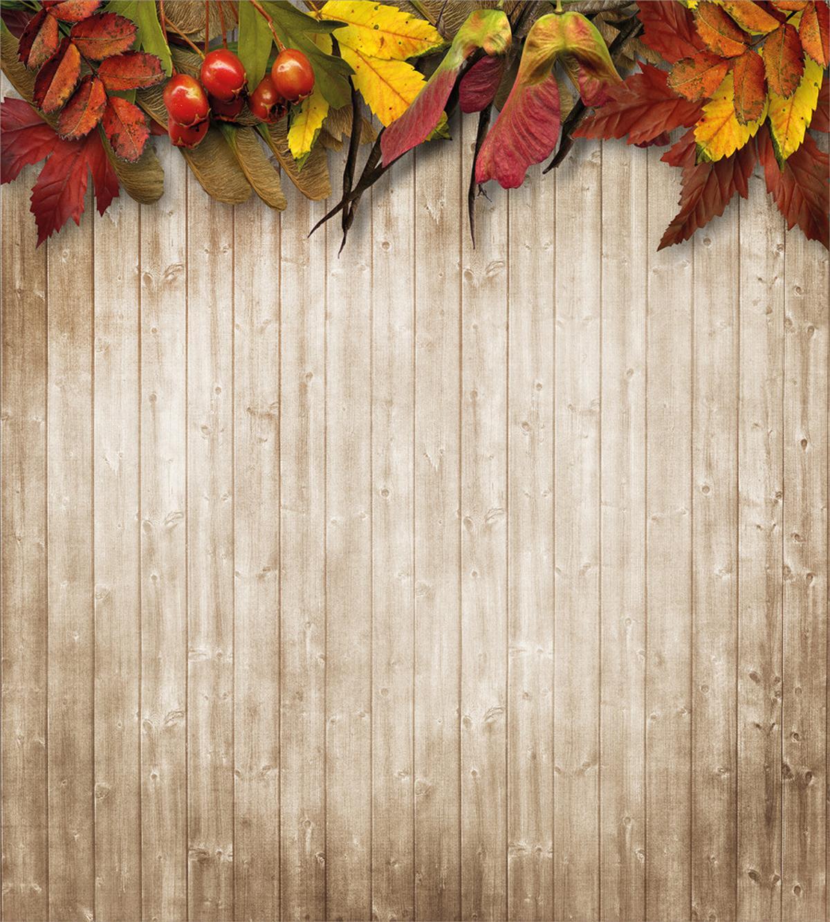 Dry Leaves Berries Vivid — Pattern